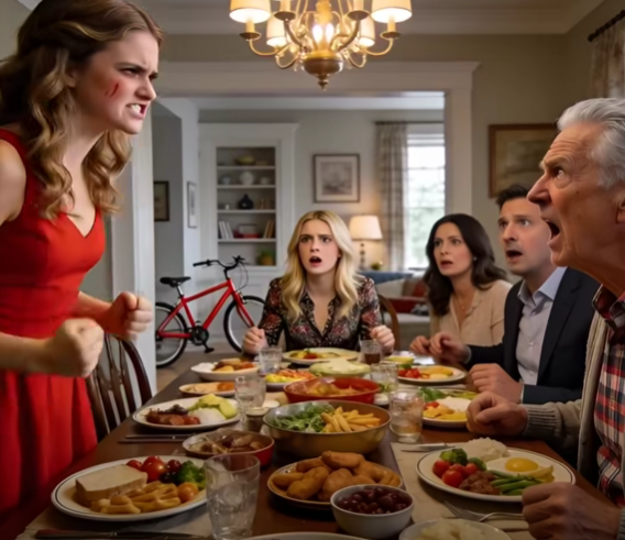 During A Family Dinner, I Thanked My Grandpa For The Bicycle. He Froze And Said, “Why Are You Thanking Me For A Bicycle?” I Stood Still. “Didn’t You Give Me A Bicycle?” He Turned And Looked At My Sister…