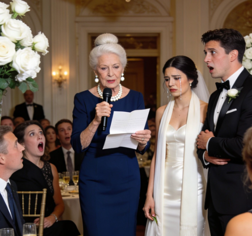 My granddaughter’s wedding gave me a name tag that read “the old lady paying for everything.” So I stood up during the toast and read the hidden clause in my late husband’s will—one sentence that turned their “joke” into a legal disaster