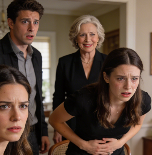 My MIL served me a fancy salad that smelled off and said, a chef taught me, baby. I smiled like I believed her… then slid my plate with my sister-in-law’s. She was always trying to outshine me. Thirty-five minutes later, her face went pale, her fork dropped, and the whole room finally heard what I’d been smelling.