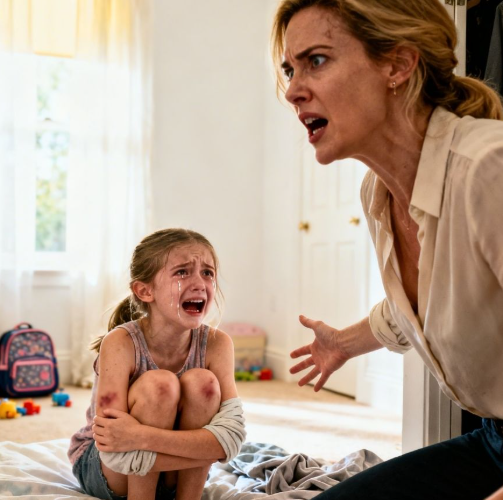 I walked into my daughter’s room after noticing bruises on her arms all week. She was crying on her bed shaking. Dad’s family said, “If I tell you, they’ll hurt you really bad,” she whispered. I sat down and said, “Tell me everything.” She revealed horrifying details about what her grandmother, aunt, and uncle had been doing every weekend, the beatings with belts, being locked in dark closets for hours…