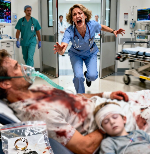 “Your Husband And Son Have Been Taken To The Er After A Serious Car Accident,” The Officer Said At My Door. I Froze. “But “• They Died Five Years Ago,” I Replied. The Officer Looked Just As Confused. “What Did You Say?” He Asked. I Rushed To The Hospital.and When I Saw What Was Inside That Room, I Lost All Words And My Body Trembled With Rage….