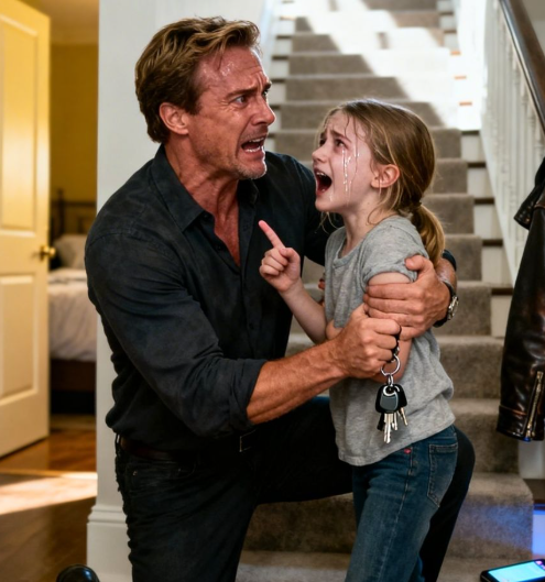 My Wife Had Just Gone To The Store When My 7-year-old Whispered, “We Have To Get Out. Right Now.” I Laughed, “Why?” She Pointed Upstairs And Trembled “We Don’t Have Time, We Have To Leave This House Now.” I Grabbed The Car Keys And Headed To The Police Station, And That’s When It Happened…