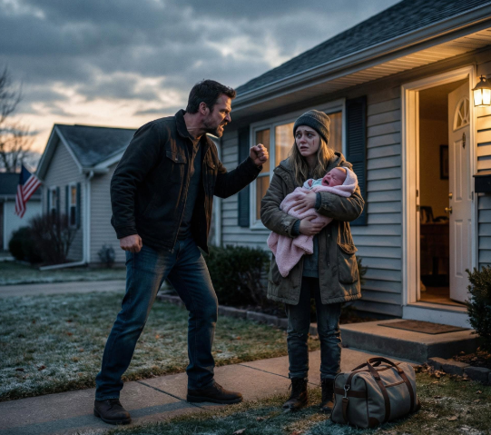 After I gave birth to a baby girl, my husband turned into someone I didn’t recognize. The moment we got home, he blocked the doorway and shouted, “Leave! You failed to give me a son!” Then he hit me and forced me out onto the street with our newborn in my arms. Days later, I sent him one screenshot—and everything changed.