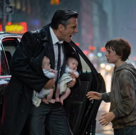 Amikor egy milliárdos városi autója megállt a piros lámpánál, és meglátott egy átázott 12 éves fiút, aki a viharban ikergyermekeit szorongatta, azt hitte, csak egyetlen jótékonysági gesztus történt.