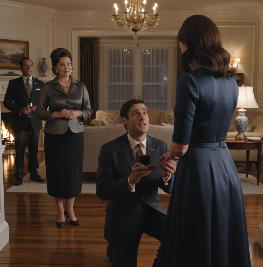 Hagytam, hogy a menyasszonyom családja azt higgye, egy csendes kis senki vagyok sötétkék ruhában, pedig havi 37 000 dollárt keresek, és mire a desszertet leszedték, már „a segítőnek” neveztek, összehasonlítva a gazdag exével, és kihallgattak, mint egy eldobható helyettesítőt a családja csődbe jutott kereskedéseinek megmentésére irányuló tervében – aztán Marcus egy gyűrűsdobozzal a kezében visszavezetett a nappaliba… Abban a pillanatban, hogy beléptem a Whitmore-ék mahagóni ajtaján, Patricia Whitmore tetőtől talpig végignézett rajtam, mintha használt bútorokat árazna. Az egyszerű lapos talpú cipőm, a drogériás fülbevalóim és az alacsony lófarkam mindent elárult neki, amit hinni akart, és amikor Marcus felé hajolt, és azt suttogta: „Úgy néz ki, mint az a segítő, aki rossz ajtón jött be”, úgy mosolyogtam, mintha semmit sem hallottam volna. Ella Graham vagyok, harminckét éves, szoftverarchitekt a Csendes-óceán északnyugati részén, és egy olyan titkot vittem magammal, ami nagyobb, mint a csillárja. Tizennégy hónapig Marcus azt hitte, hogy alulfizetett asszisztens vagyok valamelyik műszaki irodában. Soha nem mondtam el neki, hogy a fizetésem körülbelül 37 000 dollár havonta, hogy szabadalmaim vannak, vagy hogy megvehettem volna az autót, amivel annyira dicsekedett, anélkül, hogy megnézném a számlámat.  Ezt a fajta hallgatást Margaret nagymamámtól tanultam, aki a szüleim halála után nevelt fel, és olyan szerényen élt, hogy a legtöbb ember a mértékletesség hiányának hitte. Amikor meghalt, megtudtam, hogy vállalkozásokat épített és adott el, több pénzt hagyott rám, mint amennyire valaha is szükségem lett volna, és írt nekem egy sort, amit soha nem felejtek el: az emberek akkor mutatják meg igazi jellemüket, amikor azt hiszik, hogy nincs mit kínálniuk.  Így hát felvettem a sötétkék ruhát, tizenkét éves Subarummal felhajtottam a végtelen kocsifelhajtón, és hagytam, hogy Marcus családja lássa azt a verziómat, amelyet a legkönnyebben elutasítottak. Marcus megcsókolt az ajtóban, majd a cipőmre pillantott egy zavarodottsággal, amit megpróbált elrejteni, és én elraktároztam ezt az érzést, mielőtt Patricia vacsorázni kísért minket.  Az étkezőjük úgy nézett ki, mint egy színpadkép a túlzásba vitt gazdag emberek számára – mindenhol kristály, aranyozott keretek a falakon és hat villa minden terítéken. Amikor Patricia észrevette az evőeszközt, édesen rám mosolygott, és azt mondta: „Gondolom, nem vagy hozzászokva a hivatalos étkezésekhez”, én pedig elmondtam neki, hogy a nagymamám megtanított arra, hogy a társaság fontosabb, mint a villák.  A kérdések a levessel kezdődtek. Patricia megkérdezte, hogy titkárnő vagyok-e, Vivian megkérdezte, hogy milyen „kisvállalkozást” vezethetett a nagymamám, és amikor azt mondtam, hogy a műszaki területen dolgozom támogató pozícióban, Patricia bólintott, mintha lezárták volna az ügyet, és azt mondta, hogy minden csapatnak szüksége van támogató személyzetre.  Aztán Vivian úgy beleejtette Alexandra nevét a vacsora közepébe, mint egy kést. Megfordultam, és bekeretezett fotókat láttam a falon mögöttem – Marcus mosolygott egy sötét hajú nő mellett ünnepeken, ballagásokon, partikon –, Patricia pedig dorombolta, hogy Alexandra családja egy luxuscikk-importcéget birtokol, és mindig is tökéletesen illeszkedtek az ő világukba.  Marcus alig mozdult, miközben az anyja és a nővére szétszedett. Amikor Patricia „közönségesnek” nevezte a hátteremet, rám villantotta azt a halvány kis mosolyt, amit a férfiak akkor használnak, amikor jobban vágynak a békére, mint az igazságra, Harold pedig úgy bámult a borába, mintha már túl sokszor látta volna ezt a jelenetet ahhoz, hogy közbeavatkozzon.  Desszert után Patricia a nappali felé küldte a többieket. Végigsurrantam a hátsó folyosón, úgy téve, mintha a fürdőszobát keresném, megálltam egy félig nyitott dolgozószoba-ajtónál, és hallottam, ahogy Patricia azt mondja Viviannak, hogy gyorsan kell foglalkozniuk velem, mert a kereskedéseknek szükségük van a Castellano egyesülésére, hogy túléljék a következő pénzügyi évet.  Vivian azt mondta, Marcusnak kellene fenntartania Alexandra érdeklődését, amíg kiszámolják a számokat, Patricia pedig azt mondta, hogy megígérte, hogy nyitva tartja a lehetőségeit. Aztán Vivian nevetett, és helykitöltőnek nevezett, Patricia pedig azt mondta, hogy még aznap este bejelentenek egy eljegyzést, hagyják, hogy a családi vállalkozás leülepedjen, és később kitalálnak valami szörnyű titkot rólam, hogy igazolják a befejezését. A folyosón álltam, a kezemen még mindig nedves hideg vízzel a fürdőszobai mosdókagylóból, és éreztem, hogy valami tisztább, mint a szívfájdalom, telepszik rám. Nem sokk vagy akár bánat volt. Ez a tisztaság volt: Marcus nem volt csapdába esve köztem és a családja között; Ő is velük állt. Mire visszasétáltam a nappaliba, a bútorokat már átrendezték, megjelent a pezsgő, és Patricia a kandalló mellett ült, olyan nő elégedett arckifejezésével, aki úgy gondolja, hogy az este ismét a kezünkben van. Marcus a szoba közepén állt, túl mereven, túl sápadtan, túl begyakoroltnak tűnve, és abban a pillanatban, hogy mindkét kezemért nyúlt, pontosan tudtam, milyen előadáshoz tértem vissza. A bizonyosságról kezdett beszélni, arról, hogy tudja, mit akar, arról, hogy a családja eleinte mennyire túlterhelő tud lenni, majd letérdelt, és kinyitott egy gyűrűsdobozt. A gyémánt elég nagy volt ahhoz, hogy lenyűgözzön valakit egy sötét szoba túlsó végében, elég homályos ahhoz, hogy közelről elmondja az igazat, és mögötte Patricia már mosolygott, mintha aláírták volna az üzletet. Marcus felnézett rám, és megkérdezte: „Ella, hozzám jössz feleségül?” Kinyitottam a számat, hogy válaszoljak –