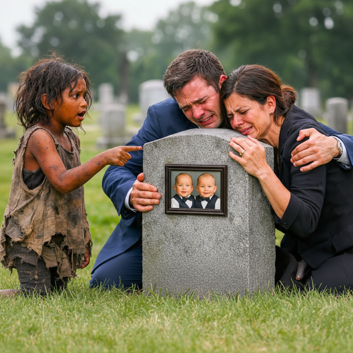 – Asszonyom, azok az ikrek velem élnek – mondta a lány.  És minden megváltozott. Patricia Ramirez megszorította férje, Ernesto karját, miközben könnyei a szürke gránit sírkövére hullottak. Három év telt el azóta, hogy elvesztették Miguel Angelt és Jose Luist, az ikreket. De a fájdalom még mindig olyan intenzív volt, mint az első napon. Minden pénteken eljött a panteonhoz, mindig két apró sárga virággal a kezében, amelyeket gondosan a sírra helyezett. Ekkor hallottak egy finom, határozott hangot maguk mögött. – Asszonyom, azok az ikrek velem élnek.  Patricia ijedten fordult meg, és egy körülbelül 10 éves, kócos hajú és piszkos ruhás lányt látott, aki közvetlenül a sírkövön lévő bekeretezett fotóra mutatott. A lánynak leégett barna bőre, mezítlábas, koszos lábai voltak, és a korához képest túl komoly tekintete volt. Ernesto megtörölte vörös szemét, és zavartan és ingerülten nézett a lányra. – Mit mondtál, lány? Hogy élnek veled? – Azt mondtam, hogy ez a két gyerek a képen az én házamban van – ismételte meg, közelebb lépve a sírhoz –. Nincsenek ott, na haver. Élnek, és velem élnek ott, Lomas de la Esperanza közösségében.  Patricia érezte, hogy elernyednek a lábai, és a férjére támaszkodott. Racionális elméje azt mondta, hogy ez lehetetlen, de anyja szíve megalkuvást nem ismerve vert, amikor meghallotta ezeket a szavakat. – Lányom, ez egy nagyon kegyetlen vicc – mondta Ernesto, igyekezve nyugodt maradni. – A gyerekeink már nincsenek itt. – Nem viccelek, haver – erősködött a lány, hogy előhúzzon egy régi mobiltelefont, és kitörje a zsebéből. – Nézd csak!  Remegő ujjakkal bánt a törött készülékkel, amíg meg nem talált egy elmosódott fotót. Az elmosódott képen ki lehetett venni két kisgyereket, akik egyszerű környezetben játszottak, tiszta, de egyszerű ruhában. Patricia kitépte a telefont a kislány kezéből, és közelebb vitte a képernyőt a közellátó szeméhez. A szíve hevesen vert, amikor ismerős vonásokat ismert fel a fotón látható arcokon. – Ernesto, nézd meg. Ugyanolyan az arcformájuk, ugyanolyan a szemszínük – suttogta remegve. – Patricia, bármelyik gyerek úgy nézhet ki, mint valaki más egy rossz képen – válaszolta, de a hangjában kétség csengett, amit nem tudott leplezni.  A lány észrevette a pár tétovázását, és tovább beszélt. – A legkisebbnek egy csillagra hasonlító anyajegye van a mellkasán, és a kettő mindig átölelve alszik – mondta, miközben figyelmesen figyelte a két felnőtt reakcióját. Patricia fuldokló sikolyt hallatott. Csak ő és Ernesto tudtak Jose Luis anyajegyéről, és az ikrek szokása, hogy átölelve alszanak, olyasmi volt, amiről soha senkivel nem beszéltek a családon kívül. – Honnan? Honnan tudod ezt? – kérdezte Patricia, aki az ájulás szélén érezte magát. – Mert már 6 hónapja gondoskodom róluk – válaszolta a lány természetesen. Sírva jelentek meg a házamban, és folyamatosan hívogatták anyát és apát. A… 👇 Olvasd el a teljes történetet az első hozzászólásban!