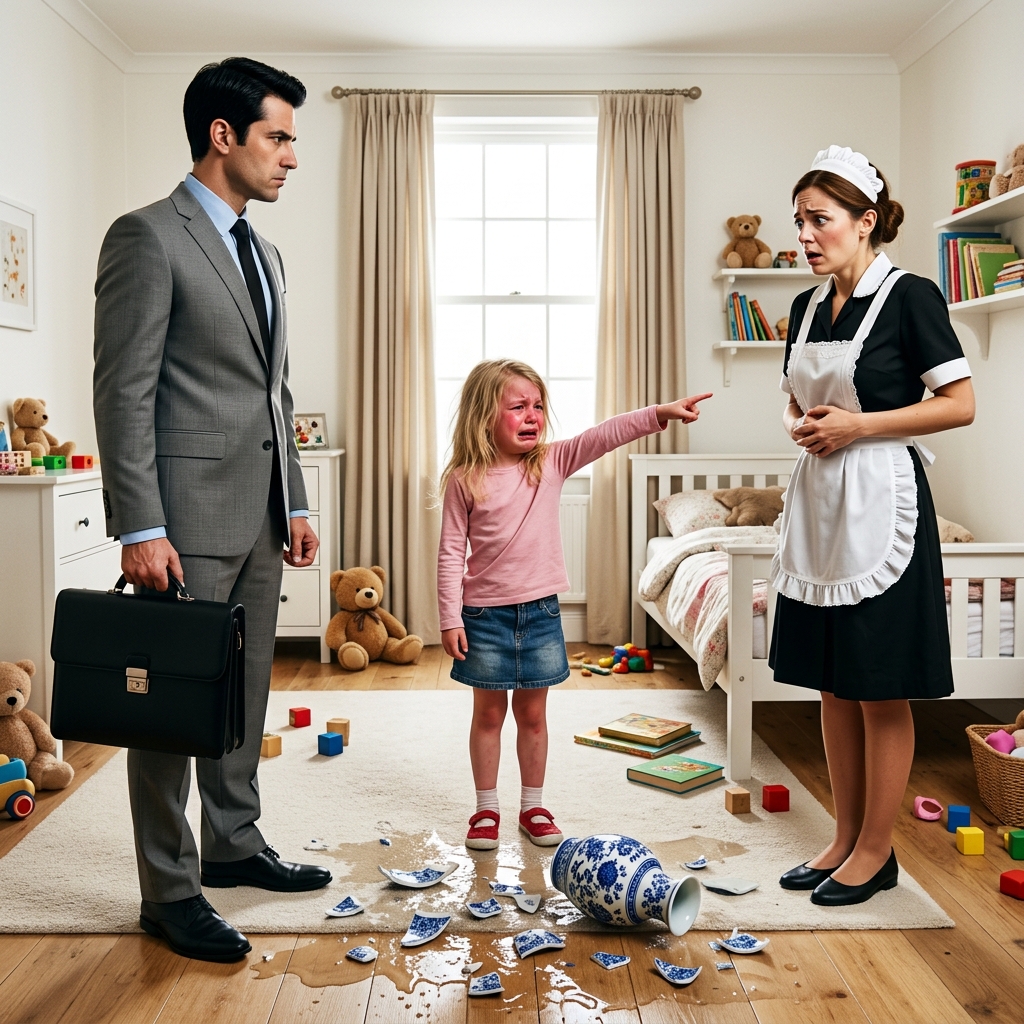 Egész délelőtt a gyermek vigasztalhatatlanul sírt, és senki sem értette az okát. De amikor az apja hazatért, és megkérdezte, mi történt, a kisgyermek a szobalányra mutatott, és az, amit a férfi ezután tett vele, mindenkit sokkolt.  Egész délelőtt a ház tele volt a gyermek sírásával. A kislány rosszkedvűen ébredt, és sehogy sem tudott megnyugodni.  Makacsul ismételgette, hogy nem akar iskolába menni, de az igazi ok más volt: előző nap az osztálytársai kinevették az osztályban, és ő nagyon a szívére vette. A kislány sértett, szomorú volt, és nem tudta kifejezni az érzéseit.  A házvezetőnő, aki csak néhány napja dolgozott ebben a házban, még nem ismerte teljesen a gyermeket, a jellemét és érzékeny lelkét.  Aznap reggel mindent kipróbált: elkészítette a reggelit, felajánlotta, hogy együtt játszanak, mesét olvasott, sőt megpróbálta átölelni és megnyugtatni őt. De a kislány sírása nem szűnt meg.  Néhány órával később, amikor a feszültség már szinte tapintható volt a levegőben, kinyílt az ajtó, és az apa hazatért. Látta síró lányát, a padlón összetört vázát és az elöntött vizet — a tekintete még szigorúbbá vált.  — Mi történt itt? — kérdezte az apa, a házvezetőnőre nézve.  Zavarodottan válaszolt:  — Tényleg nem tudom… Próbálom megérteni, de ő semmit sem mond.  A férfi letérdelt a lánya elé. 😥😥  — Kicsim, mondd meg, miért sírsz?  A lány, könnyektől csillogó szemekkel, nem mondott semmit. Ehelyett remegő ujjával a házvezetőnőre mutatott — mintha ő lett volna a hibás.  Csend lett a szobában. Majd a férfi, mintha megtalálta volna a „bűnöst”, habozás nélkül odalépett a házvezetőnőhöz, és amit ezután tett, mindenkit sokkolt.  A folytatást elolvashatjátok az első hozzászólásban. 👇👇👇