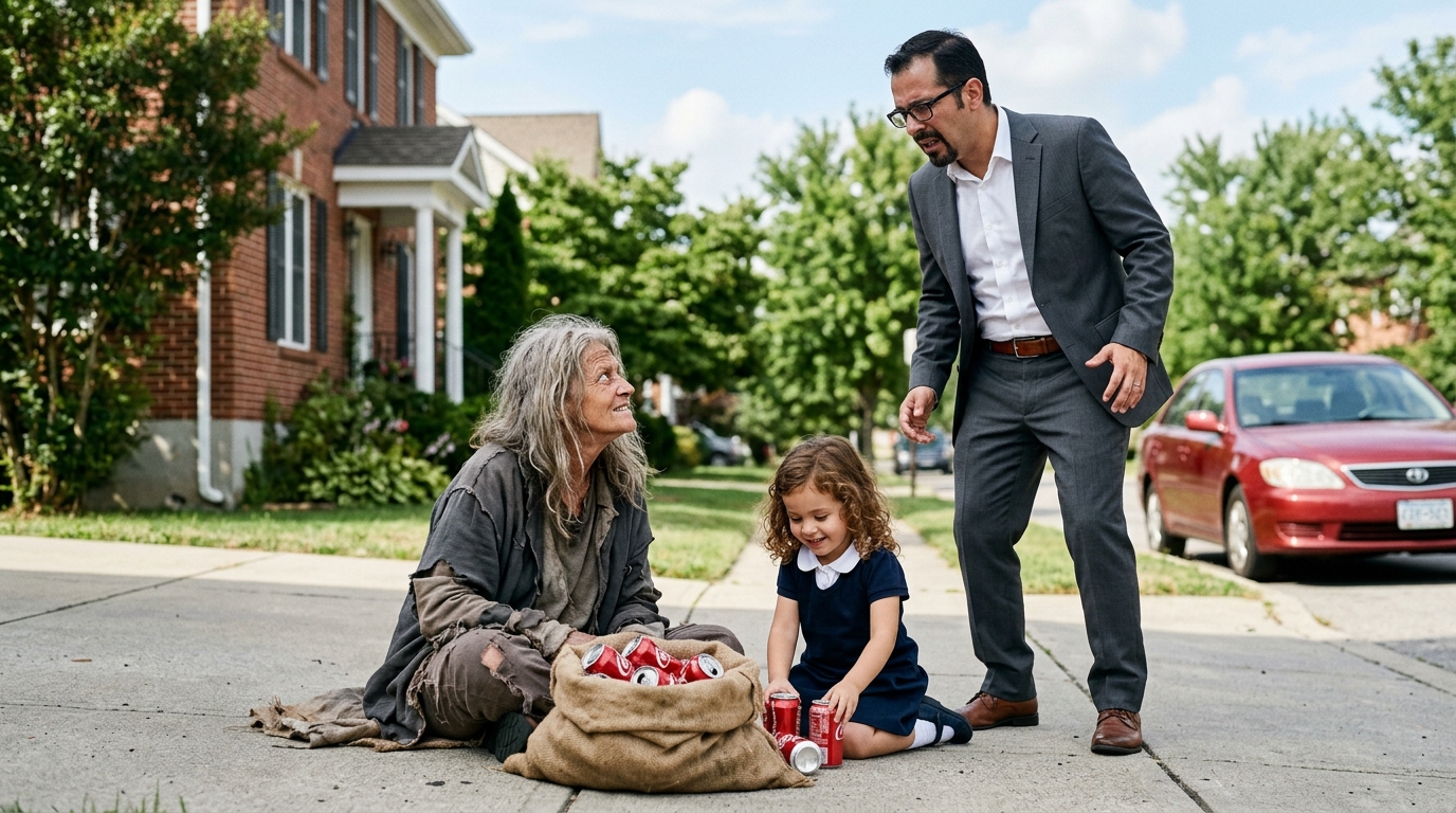 “NEM TUDOD, KI VAGYOK”😨 Egy lány egy idős hölggyel játszott, és az apja megpróbálta megállítani. Amikor el akarta vinni, a nő mondott valamit, ami miatt fagylaltot hagyott a férfinak. Ki ez a nő?