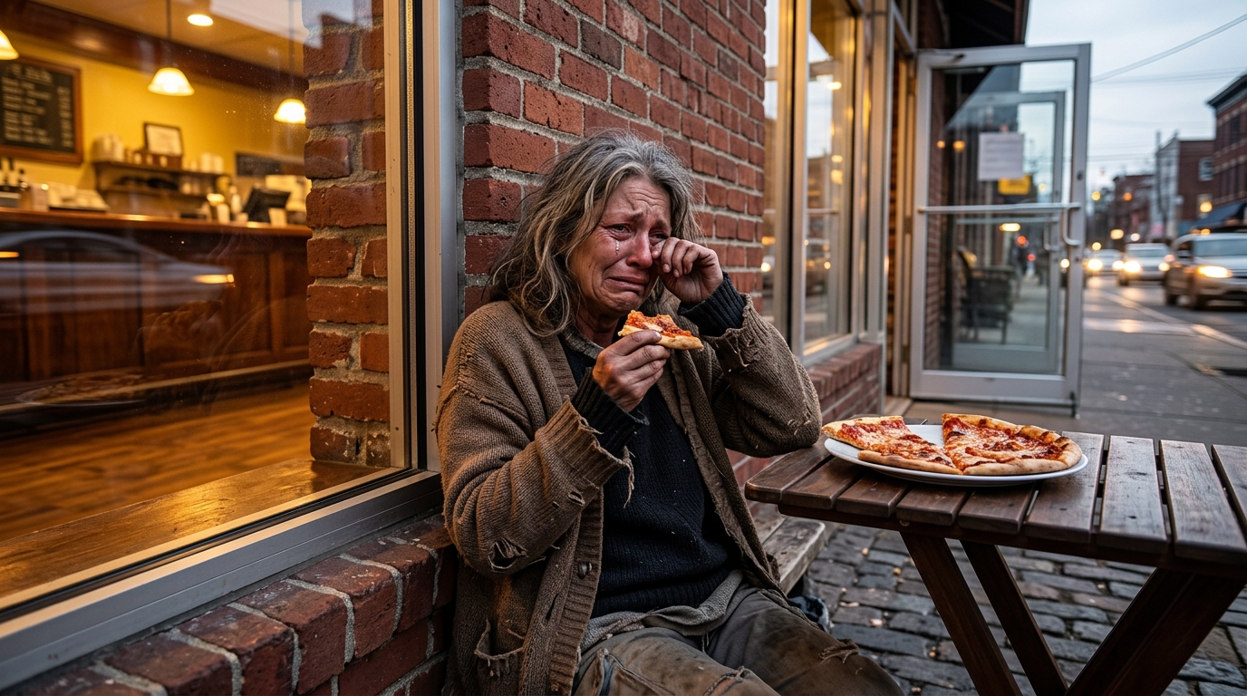 VÁRATLAN VÉG😭💔 Egy szegény idős asszony arra várt, hogy egy férfi abbahagyja az evést, hogy megkóstolhassa az ételét, de a pincér elvette a tányért. Amit az idős asszony nem tudott, az az volt, hogy egy meglepetést készítettek neki. Mit gondolsz, mi fog történni?