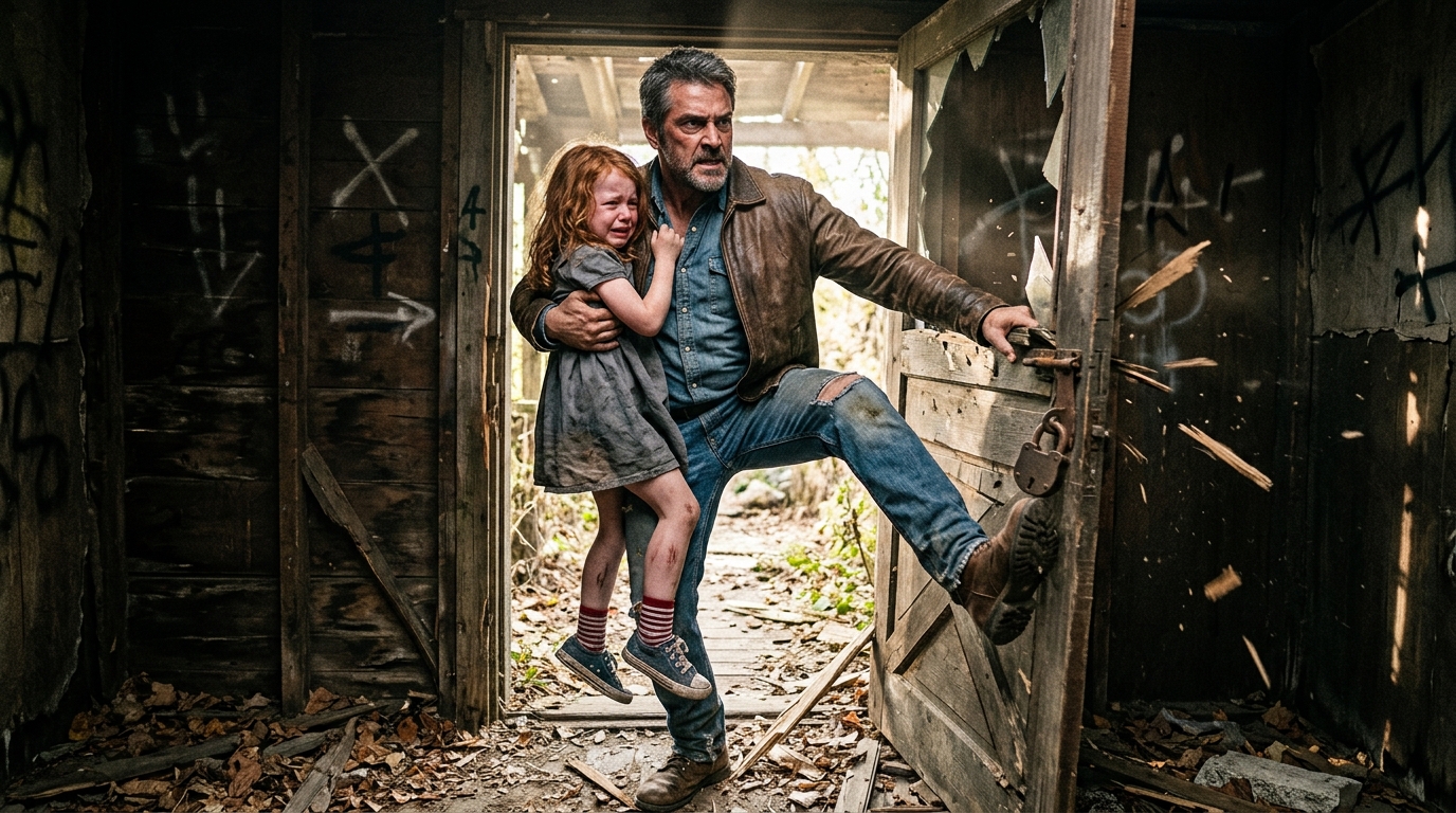 Három héttel korábban jöttem haza az olajfúrótornyról. A lányom, Sophie nem volt otthon. A feleségem azt mondta, hogy “a vadonban van a nagypapával.” Elmentem a címre. 13 gyereket találtak egy épületben bezárva. Sophie ott volt. Éhezve. Zúzódások. “Apa, nem mehetünk el. Mr. Thornton szerint medvék vannak.” Találtam egy lányt a pincében. Alig lélegzik. Aztán hallottam, hogy egy teherautó jön… Hét év alatt négy karácsonyt kihagytam, egy matekfeladat, ami sosem hagyott abba a fájt, bármennyire is akár