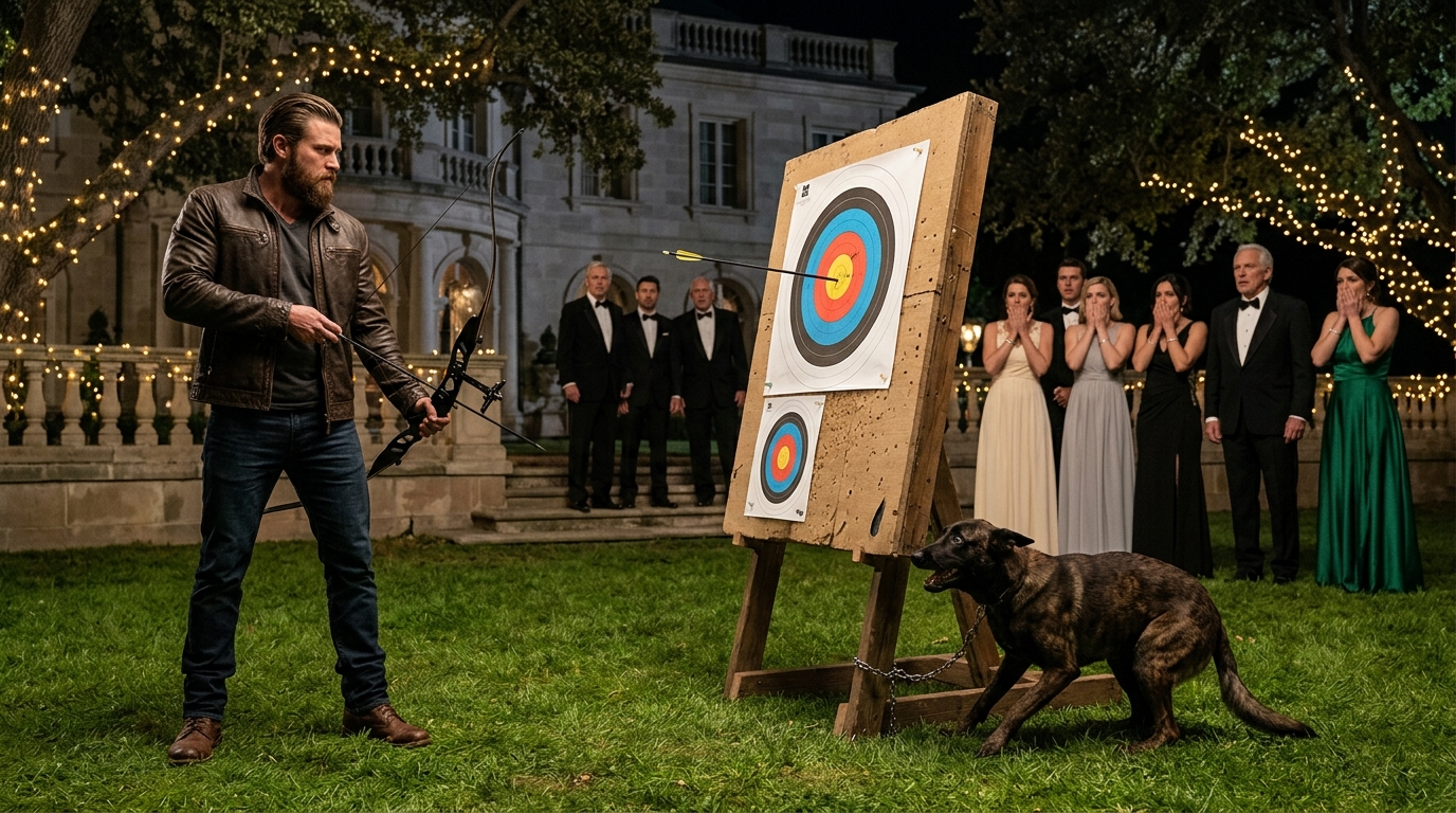 „Egy milliárdos egy nyugdíjas K9-est használt célpontként – nem tudta, hogy egy haditengerészeti SEAL hallotta a kutya sikolyát”…  A Caldwell Ridge birtok gondozott gyepéről, márványszobrairól és olyan partiiról volt híres, amelyeken olyan emberek vettek részt, akik soha nem hallották a „nem” szót. Azon az estén luxus terepjárók sorakoztak a hosszú, privát felhajtón, miközben a vendégek pezsgő mellett nevettek, mit sem sejtve – vagy úgy tettek, mintha nem tudták volna –, hogy valami szörnyűség bontakozik ki a sövények mögött.  A birtok túlsó szélén egy nyugdíjas belga malinois, egykor kitüntetett K9, Rex, egy fa céltáblához volt kötve. A pofáját leragasztották, de félelme halk, törött kiáltásokkal tört elő. A kutya felvezetője évekkel korábban meghalt. Rexet Victor Langford, egy gazdag pénzember „szerezte meg”, aki élvezte a hatalom olyan módon való demonstrálását, amit a pénz elrejthetett.  Langford felemelt egy szénszálas masnit, és mosolygott, miközben a vendégek nyugtalanul mormoltak.  „Nyugi” – mondta könnyedén. „Ez csak egy állat.”  Az első nyílvessző Rex oldalától centiméterekre fúródott a fába. A kutya felsikoltott.  Majdnem fél mérföldnyire, egy szerény bérelt házban a birtok határán túl Ethan Cole megdermedt. A hang áthatolt az esti levegőn – éles, kétségbeesett, összetéveszthetetlen annak, aki már hallotta.  Ethan természeténél fogva csendes volt. Korábbi haditengerészeti SEAL, egyedül élt német juhászával, Shadow-val, miután évekkel korábban elhagyta a csapatokat. Senkinek sem mondta el a közelben, hogy ki volt régen. Egy helyi kikötőben dolgozott karbantartóként, és elzárva tartotta a múltját.  De Shadow füle elcsuklott. Halkan morgott.  – Ez fáj – mondta Ethan, miközben már magára húzta a kabátját.  Mire Ethan elérte a birtok kerítését, egy másik nyílvesszőt húztak ki. Nem habozott. Felmászott, keményen a fűre zuhant, és egyenesen a gyülekezés felé rohant.  – ÁLLJ! – kiáltotta Ethan.  Zsivaj futott végig a tömegen, amikor Ethan megragadta Langford íjkarját a kifeszítés közben. A nyílvessző ártalmatlanul hullott a földre. Csend lett.  Langford dühösen megfordult. „Ki a fenének képzeled magad?”  Ethan nem válaszolt. Egy zsebkéssel elvágta a köteleket, és a kutya remegő súlya ellenére felemelte Rexet.  „Végeztél” – mondta Ethan nyugodtan.  A biztonságiak berontottak. Előkerültek a telefonok. Valaki idegesen nevetett. Valaki más azt súgta, hogy Ethan épp most tette tönkre az életét.  Langford hidegen elmosolyodott.  „Fogalmad sincs, kit érintettél meg az imént.”  Miközben a távolban szirénák vijjogtak, és Rex a mellkasához nyöszörgött, Ethan rájött, hogy valami sokkal rosszabb vár rá, mint a letartóztatás.  Mert a hatalmas emberek nem bocsátják meg, ha lelepleződnek – és ez csak a kezdet volt.  Mit fog Langford tenni ezután, hogy eltörölje azt az embert, aki szembe mert szállni vele?