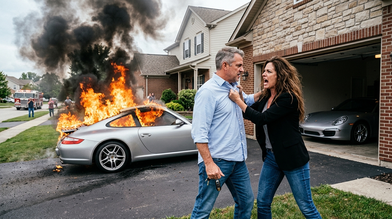 „Megvettem álmaim autóját – egy Porschét –, de másnap apám ellopta a kulcsokat, azt állítva, hogy joga van hozzá, mivel „fizette a tanulmányaimat”. Amikor szembesítettem, néhány órával később felhívta az irodámat, és hidegen azt mondta: „Én égettem fel az autódat. Ne gyere haza!” Pánikba esve odarohantam, de hangos nevetésben törtem ki, mert az autó, amit felgyújtott, valójában…” Azon a napon, amikor megvettem álmaim autóját, azt hittem, végre kikerülök apám árnyékából.  Másnap délutánra ellopta a kulcsokat, „szülői visszafizetésnek” nevezte, és olyan dühében felgyújtotta a rossz autót, ami örökre megváltoztatta a családunkat. Natalie Mercer vagyok, és harmincegy évesen felnőtt életem nagy részét azzal töltöttem, hogy bebizonyítottam, minden jó dolog, amihez hozzáértem, nem véletlen volt. Vállalati ügyvédként dolgoztam Chicagóban, kínzó órákat számláztam, és korán megtanultam, hogy a siker más érzés, ha olyan házból származol, ahol a szeretetet gyakran adósságban mérik. Apám, Howard Mercer, mindig úgy beszélt a tanulmányaimról, mintha egy magánbefektetés lenne, amit egy napon beváltani remél. Nem is törődve azzal, hogy ösztöndíjakat nyertem, részmunkaidőben dolgoztam az egyetemen, és a jogi egyetemi hiteleim nagy részét magam fizettem ki. Az ő verziójában ő „csinált” engem, ami azt jelentette, hogy minden, amit a diploma megszerzése után építettem, még mindig az ő láthatatlan kézjegyét viselte magán.  Anyám, Diane, büszkeségnek nevezte. Én tulajdonlásnak. Évekig egy okos használt szedánt vezettem, mert felelőtlennek éreztem a pénzt valami szépre költeni, miközben még mindig segítettem a családi vészhelyzetekben, az orvosi számlák kifizetésében, és alkalmanként „ideiglenes” kölcsönt adtam az öcsémnek, Ethannek, ami soha nem tért vissza. De miután partnerré váltam, vezető munkatárs lettem, és lezártam egy brutális fúziós üzletet, ami majdnem tönkretette az alvási rutinámat, végre tettem valamit csak magamért.  Vettem egy ezüst Porsche 911 Carrerát. Nem lízingeltem. Megvettem.  Az eladó úgy adta át a kulcsokat, mintha a szabadságot jelentené. Egy egész éjszakára, valóban. Másnap délután elmentem a szüleim házához, mert anyám meghívott vasárnapi ebédre, és még mindig elkövettem azt a hibát, hogy azt hittem, a jó hírek létezhetnek a család körül anélkül, hogy valami mássá válnának. Abban a pillanatban, ahogy apám meglátta az autót a kocsifelhajtón, megváltozott az arca. Nem volt lenyűgözve. Nem volt boldog. Birtoklóan viselkedett.  Desszertnél kinyújtotta a kezét, és azt mondta: „Add ide a kulcsokat.” Nevettem, mert azt hittem, viccel. Nem viccelt. „Ennyivel tartozol nekem” – mondta. „Én fizettem a tanulmányaidat. Jogom van élvezni, ami belőle származik.” Rámeredtem. „Nem veszed el az autómat.” A hangja azonnal megkeményedett. „Mindened, amid van, azért van, mert feláldoztam.” Anyám suttogta: „Howard, állj meg.” De nem állt meg. Felállt, benyúlt a kézitáskámba az oldalsó széken, mielőtt reagálhattam volna, felkapta a kulcsokat, és kiment azzal az önelégült magabiztossággal, mint egy olyan ember, aki évtizedekig összetévesztette az irányítást az apasággal. Követtem a kocsifelhajtón, és visszaköveteltem őket. Azt mondta, menjek el, ha „hálátlan” leszek. Addigra már remegtem, annyira dühös voltam, hogy kimondjam, amit évekkel korábban kellett volna.  „Nem te vetted meg azt az autót. Nem te építetted fel a karrieremet. És nem követelheted az életemet, mert egyszer tandíjat fizettél, amit azóta pórázként használsz.” Az arca elhűlt. A Porsche nélkül mentem el, mert azt hittem, az idő gyorsabban lehűti, mint a konfrontáció. Három órával később, amikor már visszamentem az irodámba, felhívott. A hangja nyugodt volt. Túl nyugodt. „Felgyújtottam az autódat” – mondta. „Ne gyere haza.” Aztán letette. Pánikba esve rohantam a parkolóházba, elhajtottam a szüleim házához, és berontottam a kapun, hamut, elgörbült fémet és azt az egyetlen dolgot várva, amit pusztán örömömből vettem. Ehelyett, amikor megláttam, ami még mindig füstölgött a kocsifelhajtón, hirtelen megálltam – és aztán elkezdtem nevetni. Mert az autó, amit apám felgyújtott, nem az én Porsche-m volt.