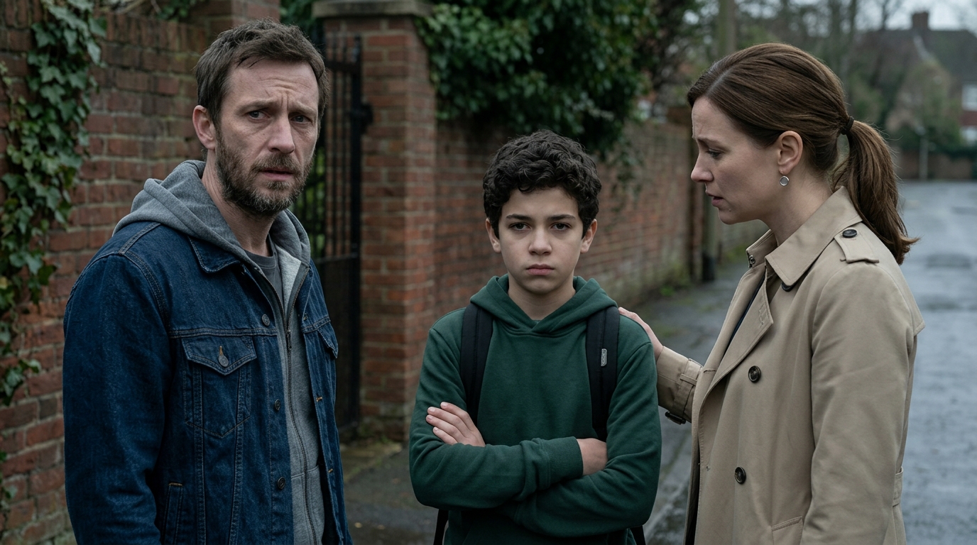 Az iskola előtt várt, hogy „az életéért” felelősségre vonjam… de a fiam elárulta az igazságot arról az estéről, és mindenki előtt dideregve hagyta.