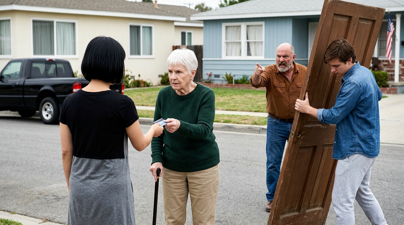Huszonegy nap kórházi ágy után hazaértem a saját viktoriánus verandámra, ahol a fiam eltorlaszolta az ajtót, átnézett rajtam, és azt mondta: „Már nem a tiéd”; Nem vitatkoztam – lebonyolítottam egy hívást, egyenesen egy belvárosi bankba sántikáltam a leiratkozó szalaggal, és abban a pillanatban, hogy a nevem elérte a rendszerüket, a fiókvezető mosolya lehervadt, lehalkította a hangját, és azt suttogta: „Kérem, ne menjen el.” A hallban fényes pultok és lágy fény volt, a levegőben enyhén édes kávé és fertőtlenítőszer illata. A csípőm még mindig sajgott minden lépésnél, de a botom úgy kopogott a csempén, mint egy metronóm. Egy vékony mappát tartottam a bordáimhoz szorítva – benne oldalakon dátumok, kezdőbetűk és egy aláírás, amely nem érződött a kezemnek. A pultnál előrecsúsztattam a személyi igazolványomat, és vártam. A pénztáros a karszalagomra pillantott, majd az arcomra, és az arckifejezése ellágyult azzal az óvatos móddal, ahogyan az emberek akkor használják, amikor feltételezik, hogy könnyű átirányítani az embert. Lassan kérdezett, mintha a sebesség megtörne. Nyugodt maradtam. A nyugalom az, amit akkor teszel, ha nem akarsz darabokra hullani a padlójukon.  Aztán rezegni kezdett a telefonom – egyetlen éles rezgés, ami egyenesen a gerincembe hatolt.  „Küldd el a jelszavakat. Ma. Ne csináld ezt a kaotikus helyzetet.” A hüvelykujjam fél másodpercig lebegett a telefon felett. Az öreg Martha válaszolt volna, hogy fenntartsa a békét. Ez a verzióm hagyta, hogy a csend ott üljön, válasz nélkül, mint egy ajtó, ami zárva marad, függetlenül attól, hogy ki kopog. Nem nyúltam hozzá. Lehalkítottam a képernyőt, és éreztem, hogy irritáció lobban fel – forró, tiszta, azonnali. Nem félelem. Bosszúság a mögötte rejlő bizonyosság miatt. A hit, hogy össze fogok hajolni. Felnéztem, és hangnemváltás nélkül megkérdeztem a fiókvezetőt. Gyorsan jött. Kimberly Hart. Semmi extra mosoly, semmi csevegés. Bevezetett egy üvegirodába, és becsukta az ajtót. Kattintás. Kimberly felhúzta a profilomat, és görgetett. Minél tovább bámult, annál inkább megszűnt maszk lenni a professzionalizmusa. Összeszorult a szája. A keze megállt az egér felett. Belépett egy szekcióba, kilépett, majd újra bement, mintha abban reménykedne, hogy a számok átrendeződnek.  A műtét előtt aláírt papírokról kérdezett. „Szabványűrlapok.” „Rutinengedélyek.” Olyan szavak, amelyek az átvételt beavatkozásnak szánták.  A nyugalmam nyomássá változott, olyanná, ami a szemed mögött ül. A kinti előcsarnokban az élet folyamatosan mozgott – nyomtatók, léptek, nevetés –, és ettől a benti csend élesebbnek tűnt. Szinte hallottam a saját bejárati ajtómat a fejemben, ahogy hangzott, amikor becsukódott mögöttem. Éppen annyira hajoltam előre, hogy a tekintetembe nézzen.  „Nem vagyok zavarban” – mondtam nyugodtan és kifejezéstelenül. „Azért vagyok itt, hogy lássam, pontosan mit tettek a nevemben.” Egy pillanatra a tekintete az enyémbe szegeződött.  Aztán felvette a telefonját, és tárcsázott egy belső számot. Amikor valaki válaszolt, halkan és gyorsan beszélt. Amikor letakarta a kagylót, az arca megváltozott, mintha csak olvasott volna valamit, amit nem tudott elfelejteni.  A pulzusom felgyorsult. A légzésem lelassult. A szoba kisebbnek tűnt az asztal körül, a mappám körül, a hirtelen súlyt kapott csend körül.  A mappát mégis kinyitottam. Nem azért, hogy megmutassam neki a papírjait – a papírokon lehet vitatkozni. Átnyúltam rajtuk az egyetlen apró, kopott tárgyért, amit külön tartottam: apám régi bankkártyája, a szélei megpuhultak az évektől a pénztárcában, az a fajta dolog, amit a család elfelejt, amíg fontossá nem válik. Letettem az asztalra közénk. Puha. Megfontolt. Kimberly úgy bámulta, mintha lüktetne. A tekintete a képernyőre villant, vissza a kártyára, majd fel rám – most már más volt, nem szánakozva, nem udvariasan.  „Még egy utolsó rész” – suttogta –, „kérlek, ne menj el…” Mit nyitott ki az a kártya, amit a saját bejárati ajtóm nem tudott kinyitni?