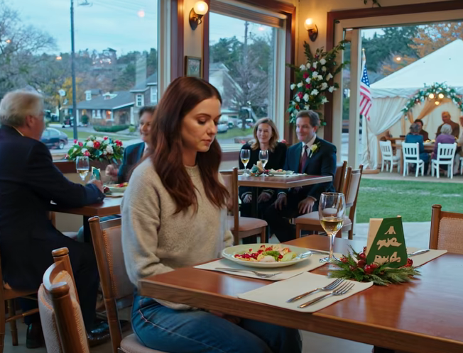 „Ne gyere haza, a húgod nem akar bajt” – küldték a szüleim Hálaadás napján, így egyedül ettem az étteremben, miközben a többi család nevetgélt és beszélgetett körülöttem.