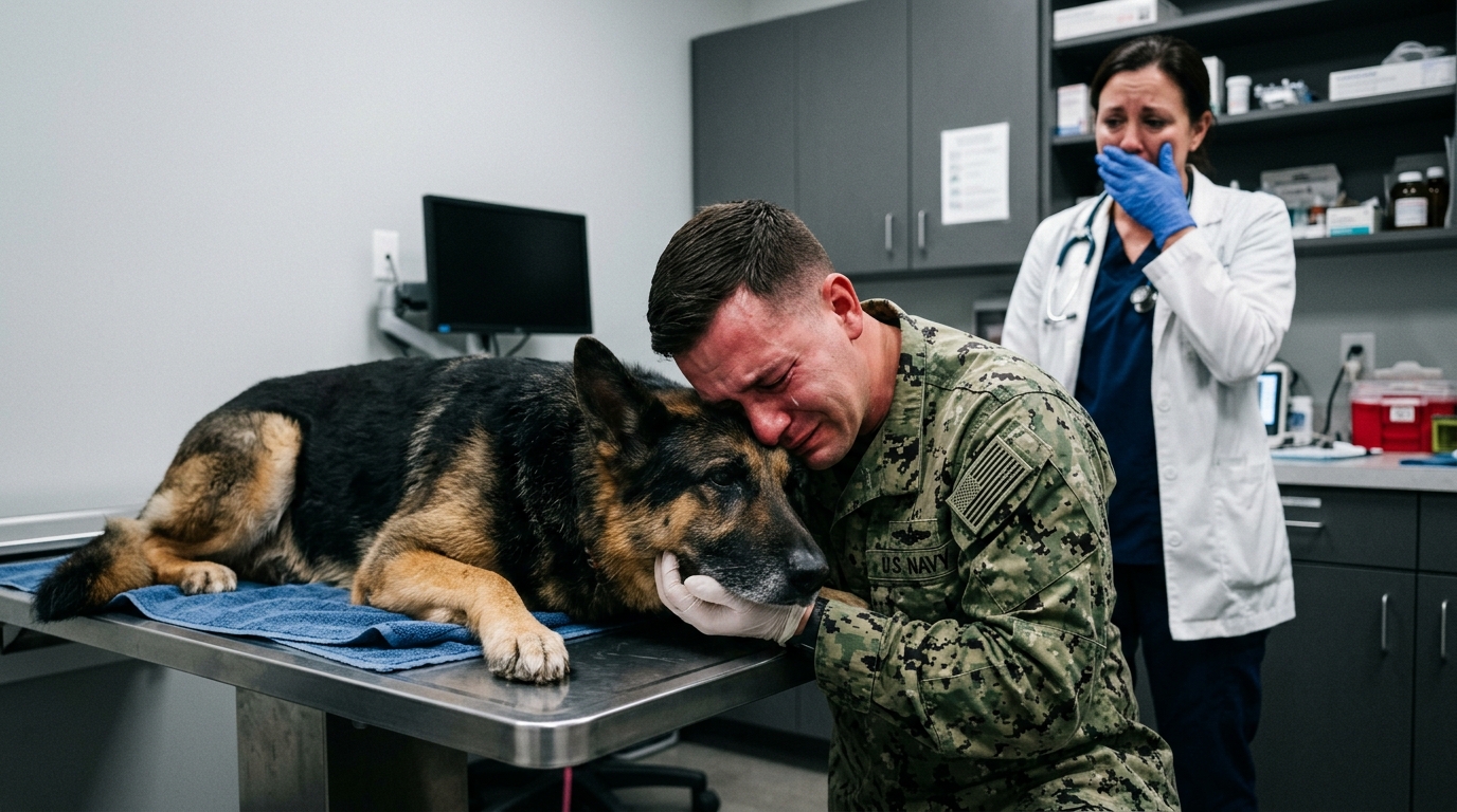 „Egy K9 átölelte a gazdáját az eutanázia előtt – Az állatorvos valami rémisztőt vett észre”…  A klinikán fertőtlenítőszer és nedves szőr szaga terjengett, az a fajta tisztaság, ami sosem vigasztal, ha az ember retteg. Noah Pierce úgy vitte be a német juhászkutyáját a bejárati ajtón, mintha a kutya semmit sem nyomna, pedig Rex majdnem nyolcvan kiló izomtömegű és hűséges volt. Rex feje Noah vállának billegett, lélegzete felületes volt, szeme félig nyitva – még mindig próbált jelen lenni a gazdája számára.