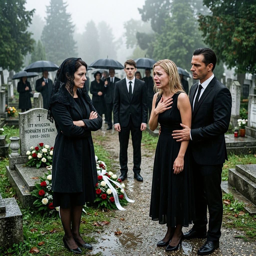 Egy évvel egy ismert üzletember temetése után ugyanazon a temetőnél olyan igazság tárult fel, ami mindenkit megdöbbentett.  Egy évvel a temetés után, ezen a napon az emberek összegyűltek, hogy tiszteletüket tegyék a híres üzletember emléke előtt.  Élete tele volt sikerekkel, de rejtett ellenségekkel is, és a régi viták még mindig nem voltak rendezve; úgy tűnt, ez a nap a felfedezésekre van szánva.  Az esemény középpontjában egy házaspár állt, akik régóta közeli barátai voltak az elhunyt üzletembernek. Kézen fogták egymást, de az arcukon feszültség és bizonytalanság látszott.  Hirtelen egy feketébe öltözött nő lépett hozzájuk, arca részben egy fátyollal takarva, karjai a mellkasán keresztbe tették, és tekintetében mély fájdalom tükröződött. Megállt előttük, és suttogta:  — Tudom, amiről nem mertetek beszélni, — mondta. 😥😥  A férfi és a nő egymásra néztek, nem hitve a hallottakat.  Ezután a nő nyilvánosan, mindenki szeme láttára felfedte mindazt, ami egy éve titoknak számított, és minden jelenlévő rájött, hogy az üzletember halála nem volt véletlen. Mindenki sokkolódott, nem hitve a fülének.  A folytatást az első kommentben lehet elolvasni. 👇👇👇