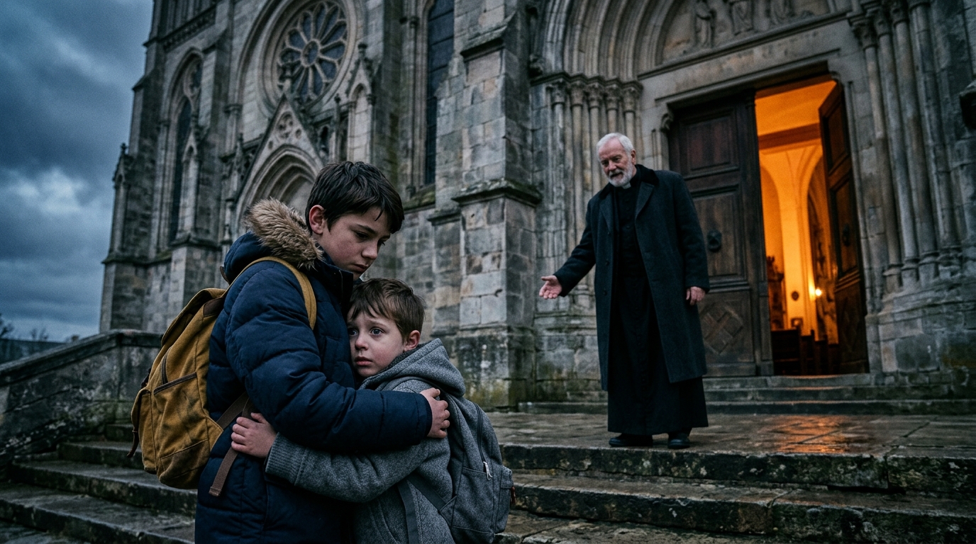 Hajnalban egy templom lépcsőjén hagyták őket, de a régi kék hátizsákjában rejlő szívszorító titok megváltoztatta három összetört lélek sorsát.  A város még mélyen aludt, amikor megérkeztek. Az ablakokban nem világított fény, és a sietős léptek visszhangja sem hallatszott az aszfalton. Csak a kora reggeli csípős hideg simogatta a szorosan zárt ajtajú templom kőhomlokzatát. Ott, a leghidegebb lépcsőfokon, két testvér ült. Az idősebb, alig hétéves, kétségbeesett erővel szorította a fiatalabb apró kezét, mintha attól félne, hogy a hajnali szél elragadja.