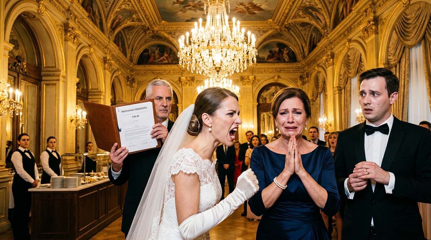 Ledermedtem a saját fiam esküvője közepén, amikor gúnyosan odakiáltott: „Ne csak állj ott. Ülj a személyzettel!” Nevetés tört ki belőlem, miközben egy széket a sarokba tolt, mindenki előtt megalázva. Remegett a kezem – mígnem egy nyugodt hang hasított be a termen. „Állítsátok le az esküvőt!” – mondta. „Megérdemli, hogy megtudja, ki is ez a nő valójában.” A zene elhalt. A menyasszony elsápadt. És ebben a csendben minden lebomlott.