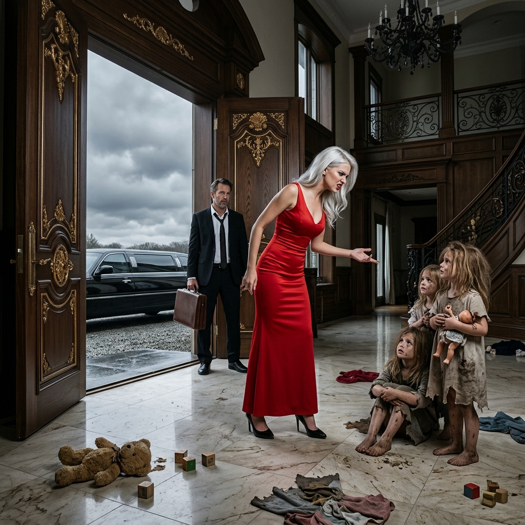 Egy milliomos korán hazatért, és látta, hogy három lánya vacog az ajtóban… Az igazság összetörte.  Egy milliomos egy hosszú üzleti útról tért haza, de elnémult, amikor látta, hogy három lánya vacog a hidegtől kint, míg apjuk felesége – mostohaanyjuk és második feleségük – közömbösen és láthatóan ittasan áll a nappaliban. A jelenet mögött rejlő igazság bárki szívét összetörné, és könnyekre fakasztaná az embereket.  A koromfekete Mercedes csendben gurult be; csak a kavics ropogását hallani lehetett a kerekek alatt, amikor rákanyarodott a Linden Avenue 24. szám alá vezető útra. Majdnem éjfél volt. A decemberi szél jeges széllökésekkel fújt, megkorbácsolva az utat szegélyező csupasz fákat, száraz suttogást hagyva az autóban. Javier James a fejét az ülésnek támasztotta, szeme fáradt volt. Egy hetes üzleti út Buenos Airesbe teljesen kimerítette. Már csak egy pohár vízre, egy meleg ágyra és a családi otthon nyugalmára vágyott.  Ahogy közeledett, kissé összevonta a szemöldökét. A nehéz vaskapu még mindig zárva volt. Amalia általában mindig utasította Doña Carment, a házvezetőnőt, hogy figyelje a kamerát, és előre nyissa ki a kaput, amikor észreveszik az autóját. Ez a csend meglehetősen furcsa volt. Megnyomta a távirányítót, és a száraz motor felbúgott, ahogy a kapu lassan kinyílt. Ahogy az autó begördült, letekerte az ablakot, hogy friss éjszakai levegőt szívjon be, de nem csak a szél zúdult be az autóba. Egy nagyon halk hangot hallott, amit szinte elnyomott a szélvihar. Egy nyüszítést. Aztán egy halk, gyenge puffanást az autó karosszériáján. Egy előérzet súgta neki, hogy valami nincs rendben.  Teljesen megállította az autót. A két fényszórónyaláb közvetlenül az udvaron söpört végig, úgy hatva, mint egy fénysugár, amely átszeli az éjszakát, és megvilágít valamit, amit az agya kezdetben nem volt hajlandó felfogni. Három apró alak kuporgott az autója mellett, vékony pizsamába burkolózva. A kint lévő kislány volt az, aki elütötte az autóját.  Javier világa megállt. A szíve hevesen vert. Hideg érzés, rosszabb, mint a kinti szél, futott végig a gerincén. Nem illúzió volt: Isabella, Ana és Clara, a három lánya. Egy pillanatra megdermedt a volán mögött, képtelen volt mozdulni, kezei még mindig könnyedén a kormányon pihentek, szemei ​​tágra nyíltak, próbálva felfogni az előtte elterülő irracionális jelenetet. Miért? Hogyan? A szél széllökésekben süvített, magával ragadva lányai gyenge, zokogó sírását.  A kezdeti sokk elmúlt, utat engedve a mindent elsöprő pániknak. Nagyot fékezett. Még a motort sem kapcsolta le, hanem kirohant az autóból, érezve, hogy a hideg levegő az arcába csap, és szédül. Levette a drága gyapjúkabátot, amit viselt, aminek az volt a célja, hogy melegen tartsa a felhőkarcolók között, de ami most a lányai egyetlen takarójává vált.  “Bella, Ana, Clara… Istenem…” 👇 Olvasd el a teljes történetet az első hozzászólásban!