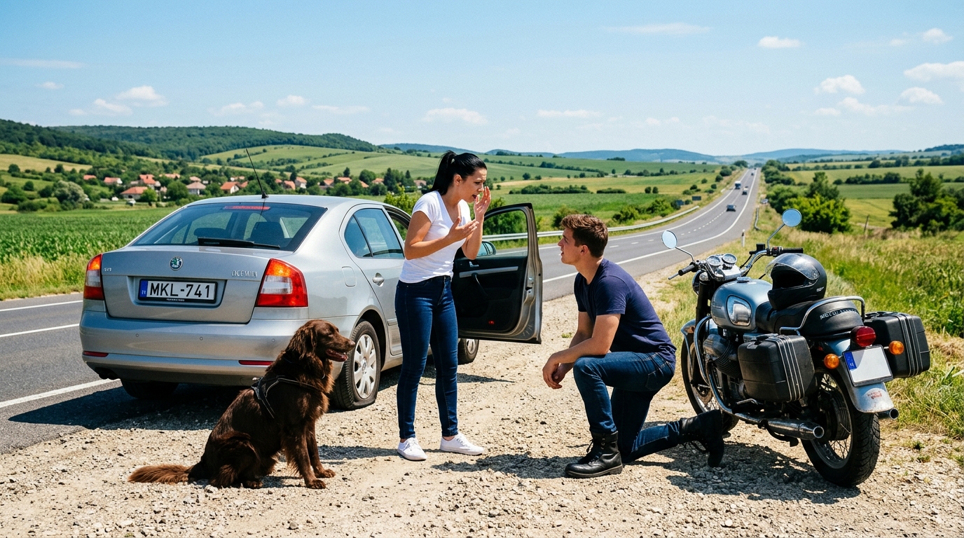 Szívtelen nő elhagyja szegény kutyáját az autópályán
