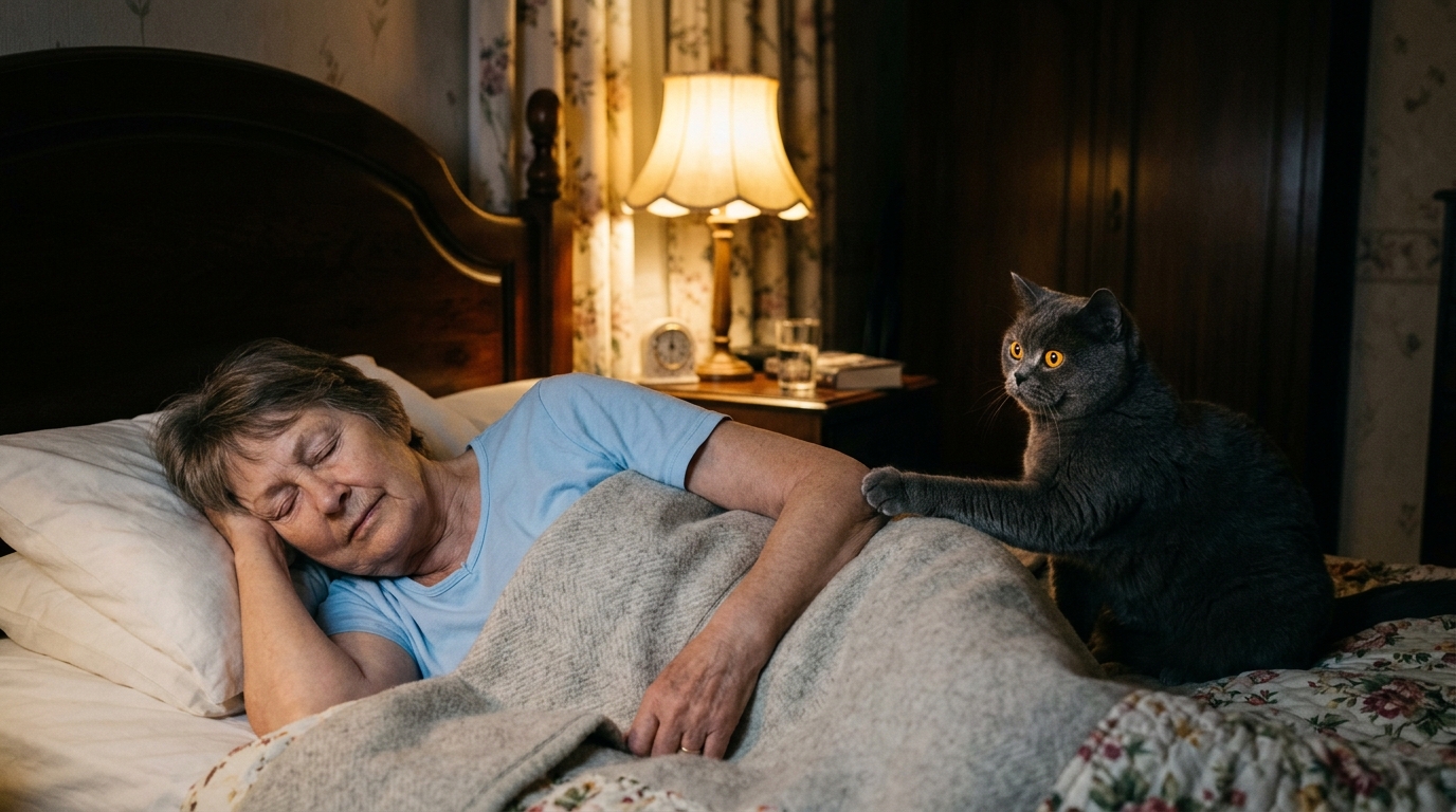 A macska minden éjjel felébresztette a gazdáját, és kizavarta a hálószobából: a nő azt hitte, hogy a macskának mentális problémái vannak, amíg el nem vitte az állatorvoshoz 😢😲 Állatorvos vagyok, és gyakran kapok hívásokat éjszaka. Az emberek biztosak benne, hogy ha van diplomád, mindent meg kell oldanod – a tüsszentő kutyától kezdve az életük megmentéséig. De Anna napközben hívott. És a hangjában olyan fáradtság érződött, mintha hónapok óta nem aludt volna.  – Halló, ez a klinika? Anna vagyok. Időpontom van önöknél. Van egy problémám a macskámmal… Nem hagy aludni.  A „macska nem hagy aludni” kifejezés bármit jelenthet. De a hangjában nem ingerültség, hanem szorongás volt.  Anna gondosan felöltözve, kissé feszülten érkezett. Körülbelül ötvenöt éves volt, szigorú frizurával és a csizmájával megegyező színű bundával. Óvatosan fogta a hordozót, mintha porcelán lenne. – Luna – mondta. – Gyönyörű a név, a férjem választotta. De éjszaka nem Luna az, hanem egy karmos ébresztőóra.  Nagy szemek néztek rám a hordozóból. Egy nagy szürke macska, dús szőrrel és nyugodt tekintettel. Semmi agresszió.  — Mi történik? — kérdeztem.  Anna mélyet sóhajtott. — Minden éjjel felébreszt. Mindig hajnali három vagy négy óra körül. Először finoman megérinti az arcomat a mancsával. Ha nem reagálok, erősebben kezd ütni. Megharaphatja a kezem. Lehúzza a takarómat. Amíg fel nem kelek és el nem alszom a nappali kanapéján, addig nem nyugszik meg. És amint elmegyek, lefekszik a párnámra, és alszik reggelig.  — Mióta tart ez? — Három hónapja. Először azt hittem, megváltozott a jelleme. Aztán úgy döntöttem, hogy az idegeim miatt van. A terapeuta azt mondta, hogy a stressz okozta álmatlanság. Nyugtatókat adott. De semmi sem javult.  Luna nyugodtan ült a gazdája mellett, és nem vette le róla a szemét. Megvizsgáltam a macskát. Normális szív, normális légzés, normális súly. Egy teljesen egészséges állat.  És abban a pillanatban rémülten döbbentem rá, hogy a macskának nincsenek mentális problémái, és hogy ami történik, az valami sokkal komolyabb 😢🫣