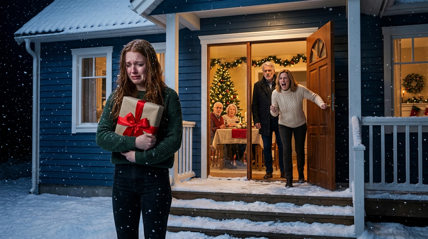 Karácsonyi vacsoránál a nővérem kinyitotta az ajtót, forgatta a szemét, és azt mondta: “Nem akarjuk, hogy itt legyél. Menj, rontsd el valaki más ünnepet.” – Nemcsak hogy engedelmeskedtem, hanem átalakítottam is… Aznap este a hó nézett ki, mint egy filmből – puha, csillogó, végtelen –, de nem úgy tűnt, varázslatosnak. Nehéznek tűnt, majdnem büntetőnek tűnt, mintha vissza akarna nyomni a szélvédőt. Három órája szorítottam a kormányt, ujjpercek sápadtak, a fűtő alig tartotta a lépést a hideggel, ami az üvegen keresztül beszűrődött. A hátsó ülésen gondosan becsomagolt ajándékok voltak halmozódva, szalagok pont jól kötöztek, arany tintával kézzel írt címkéket. Mindegyiket megterveztem – könyveket az unokaöcséimnek, egy gyapjúsálat anyának, egy üveg bourbont apának, még Gwen kedvenc parfümjét is. Hetekig tartott a megtakarítás és a tervezés, de idén jól tudtam csinálni a dolgokat.