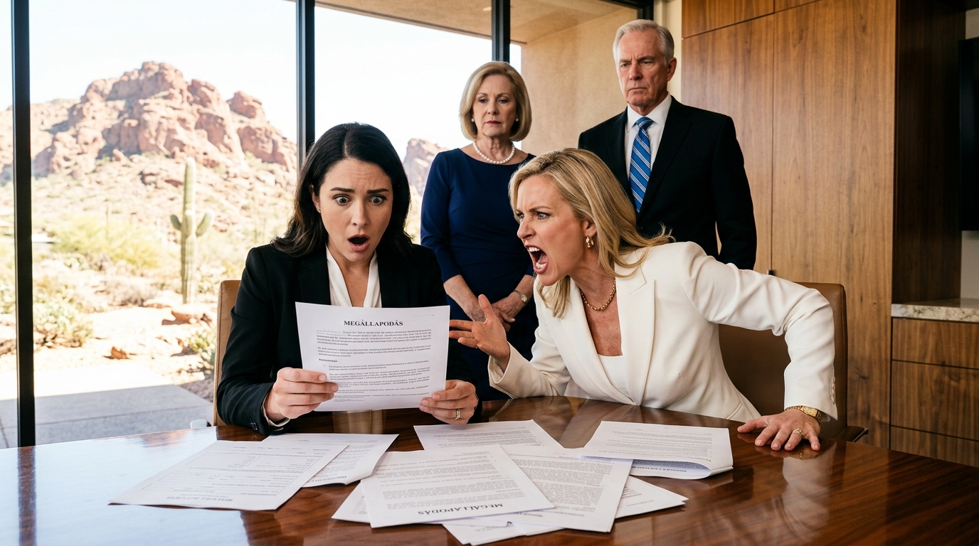 Pénz és hazaút nélkül hagytak a repülőtéren, biztos voltam benne, hogy összetört, tehetetlen és magányos vagyok – de amit a lányom és a menyem nem tudtak, az az volt, hogy úton vagyok ahhoz, hogy találkozzak valakivel, aki mindent megváltoztathat. Így amikor később megfordultak és megláttak, nem tönkrementen, hanem egyenesen állva egy olyan titokkal, amiről soha nem is álmodtak, az arcuk a tiszta, döbbent hitetlenkedésbe fagyott… Evelyn Carter a nevem, és hatvannyolc évesen megtanultam, hogy az árulás ritkán érkezik gazember arcába. Gyakrabban mosolyogva, a bőröndödet cipelve, és azt kérdezve, hogy emlékszel-e a vérnyomáscsökkentő gyógyszereidre.  A lányom, Melissa, és a menyem, Jenna, hajnal előtt vettek fel a Nashville-ből induló járatomhoz. Melissa egyik kezét a kormányon, a másikat a telefonján tartotta, bólogatva arra, amit Jenna mondott a repülőtéri forgalomról, a parkolási díjakról és arról, hogy milyen „őrülten drága” lett minden. Csendben ültem a hátsó ülésen a kézipoggyászommal, egy tizenkét éve birtokolt sötétkék gurulós táskával és egy barna mappával a hónom alatt. Azt hitték, Phoenixbe repülök, hogy pénzt kérjek az öcsémtől, Richardtól.  Ezt a verziót találták ki, miután meghallottak egy telefonhívás felét, és a többit a saját feltételezésükkel töltötték ki. Hetekig mindketten nyomást gyakoroltak rám, hogy adjam el a házamat – azt, amit a néhai férjemmel, Daniellel 1987-ben vettünk. Melissa szerint „túl sok fenntartási költség”. Jenna, aki három évvel korábban feleségül ment a fiamhoz, Erichez, közvetlenebb volt. Azt mondta, hogy forró a piac, és nincs értelme, hogy „halott tőkén” üljek, amikor a családnak „jól jönne egy kis segítség”.  A család ebben az esetben Melissa kudarcba fulladt butikadósságát és Jenna tervét jelentette, hogy egy luxus szalont nyit azzal a pénzzel, amije nincs.  Először udvariasan, majd határozottan visszautasítottam őket. Ezután megváltozott körülöttem a légkör. Melissa abbahagyta a csak beszélgetni hívogatást. Jenna, aki régen citromszeleteket hozott nekem, úgy kezdett beszélni velem, ahogy az emberek a szállodai recepciósokkal beszélnek, amikor egy szoba nincs kész. Amikor elértük az indulási járdaszegélyt, Melissa leparkolt egy megállni tilos zónában, és félig megfordult az ülésén. „Anya, megvan a jegyed, ugye?” „Megvan, amire szükségem van” – mondtam.  Jenna megfordult az utasülésről, és halványan rám mosolygott. „És készpénz? Mert a repülőterek nevetségesek.” Ránéztem, majd Melissára. „Megvagyok.” Melissa felsóhajtott. „Hát, nem maradhatunk. Ericnek vissza kell kapnia a terepjárót, és már lemaradtam egy beszállítói hívás egy részéről.” Mielőtt válaszolhattam volna, Jenna kinyitotta a csomagtartót. Melissa kiszállt, letette a bőröndömet a járdaszegélyre, majd visszaszállt. Semmi ölelés. Nem kellett várnom, hogy bent lássak. Semmi reggeliajánlat. A terminál ajtaja sziszegve nyílt ki mellettem, miközben a hideg reggeli levegő megcsapta a bokámat.  Aztán Melissa leengedte az ablakot annyira, hogy azt mondja: „Talán Richard végre segít neked belátni az észt.” És elhajtottak. Ott álltam kilenc dollárral a pénztárcámban, feladott poggyász nélkül, és egy titokkal, amin kinevettek volna, ha elmondom nekik. Néztem, ahogy a hátsó lámpáik eltűnnek a forgalomban, vettem egy mély lélegzetet, és a barna mappába nyúltam az első osztályú jegyért és a meghívóért, amelyre egy név volt dombornyomva: Harrison Reed, a Reed Hospitality Group alapítója és elnöke.  Melissa és Jenna arra számítottak, hogy aznap délután megkötik neki életük üzleti ajánlatát. Én pedig először azért repültem ki, hogy találkozzam vele.