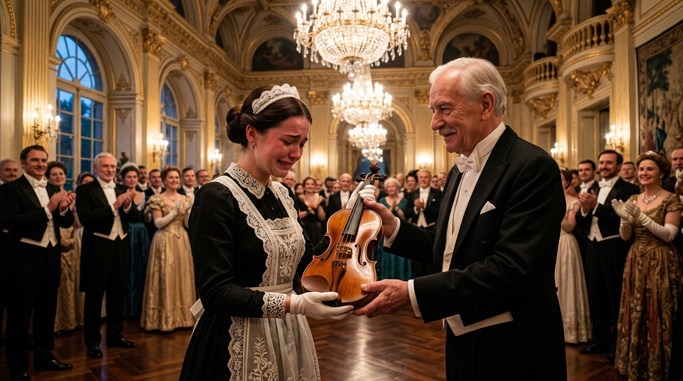 😱 MEGALÁZOTT, HOGY PINCÉR VOLTAM, ÉS ÉN MEGADTAM NEKI ÉLETE LECKEJÉT A SAJÁT HEGEDŰJÉVEL! 🎻✨ “Mauricio del Rio az összes milliomos barátja előtt kért meg, csak hogy kigúnyolja a szegénységemet… Nem is sejtette, hogy a kezeim nemcsak tálcák hordozására, hanem szellemek megidézésére is valók!” EGY KESERŰ PIRULA ÉS EGY LUXUS HEGEDŰ… 🔥