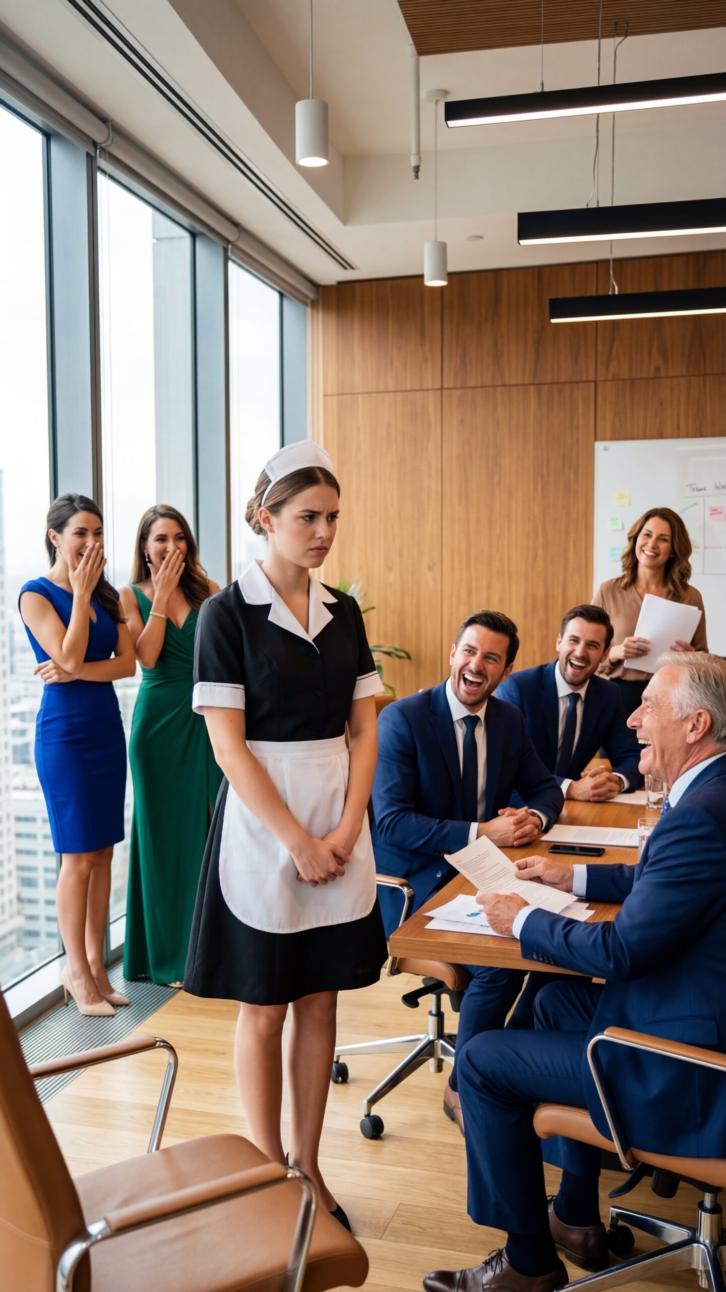 Kegyetlen gúnyként ajánlotta fel neki az igazgatói posztot, nem gondolva arra, hogy a padlót takarító nő az egyetlen, aki képes megmenteni a birodalmát. A fényűző tárgyalóteremben jóval azelőtt kitört a nevetés, hogy a nő megérthette volna, miért engedték be. Guadalajara egyik impozáns épületének legfelső emeletén, abban a hatalmas üveg- és mahagóni térben a légkondicionáló hűvösen fújt, import parfümök és frissen őrölt kávé illatát keverve. A szabott öltönyök és fennhéjázó megjelenések tengerének közepén ott állt Marisol. Mindössze huszonhat éves volt, és klórtól és mosószerektől érdes kezei idegesen kapaszkodtak kék kötényének kopott anyagába. Előtte Don Esteban, a cég vezérigazgatója és tulajdonosa, akit mindenki a háta mögött „milliomosnak” nevezett, egy vastag jogi dokumentumot tartott a levegőben, mintha trófeavadászaton lenne. Mosolya éles volt, olyan felsőbbrendűséggel teli, amit próbált nem leplezni. „Gyere ide, kislány, gyere ide” – parancsolta gúnyosan, ami visszhangzott a világos fafalakon keresztül. „Ha le tudod fordítani ezt a szerződést… igazgatót nevezlek ki. Mit szólsz hozzá?” A vezetői kuncogás nem várhatott. Úgy ugráltak a teremben, mintha Marisol egy becsmérlő előadás főszereplője lenne. Egy smaragdzöld ruhás nő súgott valamit a partnere fülébe, és mindketten kegyetlenül elmosolyodtak, bizonyítva, hogy a kiváltságok világában mások szégyene csak egy újabb luxus, amit megengedhetnek maguknak. Marisol érezte, ahogy a forróság végigáramlik a nyakán, mígnem lángra lobbantja az arcát. A ruháit átjáró tisztítószerek szaga hirtelen erősebbnek, nárcisztikusabbnak tűnt. Don Esteban türelmetlenül csettintett az ujjaival, élvezve a megalázó feszültség minden egyes másodpercét. „Gyerünk csak” – erősködött, és kiterítette a papírt. „Lepj meg minket.” De Marisol nem nézett le. Ahogy a csend sűrűvé és metszővé vált, kinyújtotta határozott kezét, és azzal a nyugalommal vette át a dokumentumot, aki valami törékeny és értékes dolgot tart a kezében. Amit ezek az üzletemberek és üzletasszonyok látni készültek, az örökre megváltoztatta arrogáns játékuk szabályait, mert a kék kötény mögött nem egy ijedt áldozat állt, hanem egy kitörni készülő vihar, amely azzal fenyegette az egész üvegbirodalmukat.  Senki sem számított arra, ami ezután történt abban a szobában. Marisol a levelek felé siklott, mély lélegzetet vett, és tiszta, egy millimétert sem remegő hangon elkezdte felolvasni. Kiejtése hibátlan volt. Az angol bonyolult tagmondatokról sűrű német bekezdésekre váltott, nyelvével a francia eleganciáján, az orosz keménységén és az olasz folyékonyságán ugrált, olyan nyelvek között ugrálva, amelyeket a legtöbb jelenlévő még csak nem is tudott helyesen azonosítani. Amikor a végponthoz ért, az idő megállt. Marisol gyengéden letette a papírt a nagy kartonasztalra, és elsöprő nyugalommal nézett fel, amely egyetlen csapással lerombolta az összes nevetést, ami percekkel korábban elfogta. “Kész!” – mondta jeges nyugalommal. “Most már tartja a szavát.”  Az egész szoba levegő nélküli vákuumban lebegett. Mintha egy pillanatra megállt volna a világ forgása. Senki sem mert tapsolni, senki sem mert mozdulni. Csak a légkondicionáló monoton zümmögését lehetett hallani. Don Esteban néhányszor pislogott, gyorsan, zavartan, mintha vállalkozói agya nem lenne képes feldolgozni a kudarcot a maga tökéletes valóságában. „Mi a… mi volt ez?”, dadogta az egyik legmagasabb rangú vezető, idegesen igazgatva drága gyöngynyakláncát. Marisol hátralépett egyet, tisztelettudó, mégis rendíthetetlen testtartást tartva. „Amit kért tőlem, uram” – válaszolta. „Teljes fordítás angol, német, francia, olasz, orosz, portugál, japán, mandarin és arab nyelvről. Ha tetszik, elölről elismétlem.”  Egy fiatal, alig harmincéves vezető, piros nyakkendőben, lesütötte a szemét, emésztette a szégyen. Alig egy órával korábban a folyosón még kinevették, mert egy egyszerű „jó reggelt”-et mondott, állítólag hangsúlyos akcentussal. Don Esteban, miközben megpróbálta visszaszerezni az uralmat a szobája felett, újraalkotta magát bőrfoteljében. Összeszorította az ajkait, eltörölve az arcáról az előző gúnyos mosoly minden nyomát. „Semmi baj, semmi baj, ez nem volt elég hosszú” – mondta, erőltetett nevetéssel és csapata bűnrészességének keresésével. „Csak vicc volt, nem érted?” De a légkör nehézzé vált.