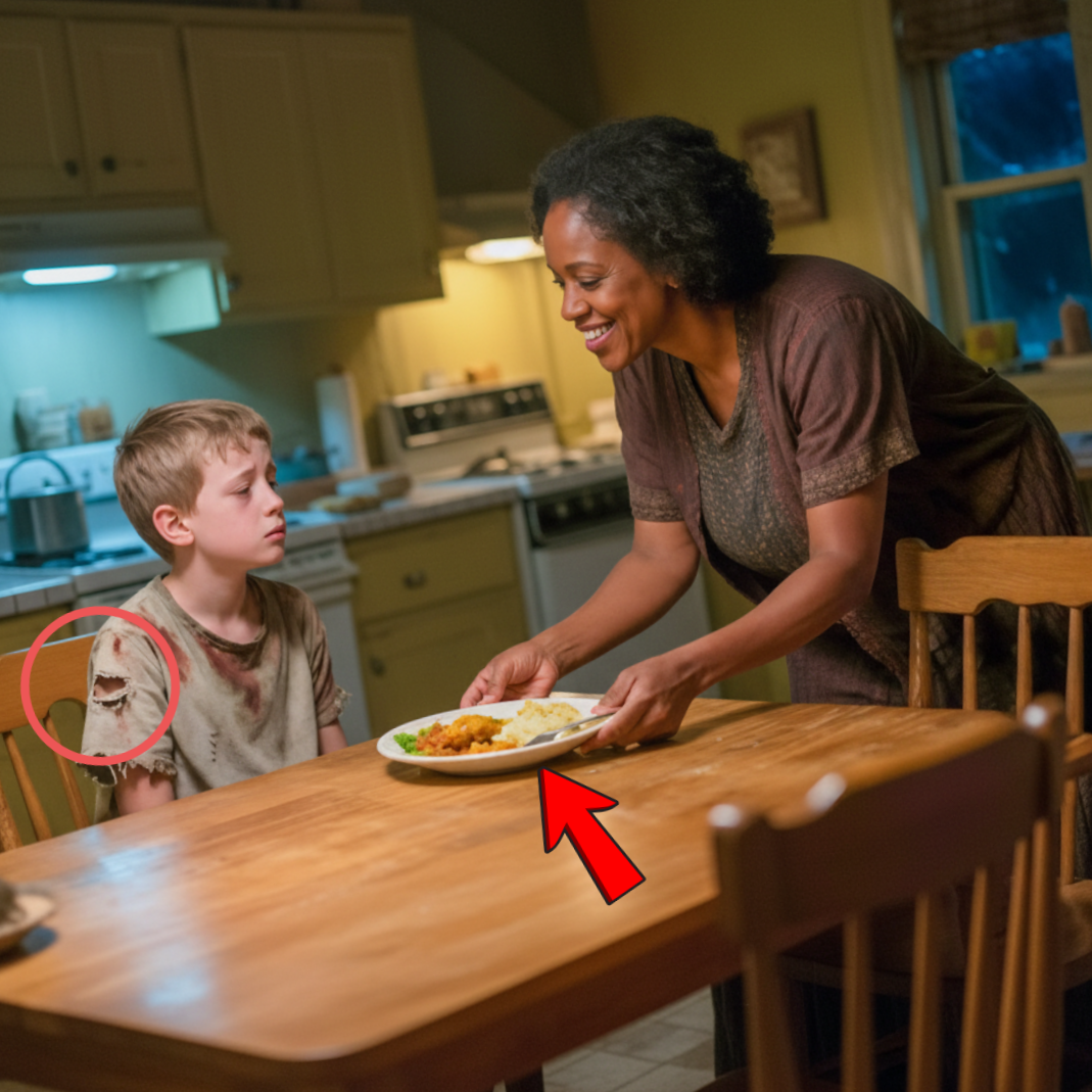 Egy georgiai negyed csendes zugában, ahol a tornácok idővel omladoztak, és a magnóliák lágyan hajoltak a repedezett járdákra, élt Mama Joe. Nem volt híres, de volt egyfajta viselkedése, olyan, amitől úgy érezted, hogy tartozol valahova.  Az a nap olyan volt, mint bármelyik másik. Arany fény áradt a kertjére, és egy himnuszt dúdolt, miközben kivett egy fazék gombót. Mama Joe éppen egy tepsi kukoricakenyeret vett ki a sütőből, amikor meghallotta. A hang halk, tétova volt, alig több, mint egy ütés suttogása.  Kinyitotta az ajtót, és minden, amit a békéről tudni vélt, megváltozott.  Ott állt egy fiú, nem több tízévesnél, átázva a szitálástól. Karjait szorosan keresztbe fonta a mellkasa előtt, nemcsak a hidegtől remegett, hanem valami mélyebbtől is. Bőre sápadt volt a zúzódások alatt, az egyik szeme enyhén duzzadt. De ami a legjobban összetörte, az az volt, ahogyan ránézett. Mint aki túl sokáig futott túl messzire.  Nem mondott sokat, csak négy szót.  „Kérlek, ne küldj el.”  Mama Joe habozás nélkül kinyújtotta a kezét. Átment, becsukta az ajtót, és ezzel egy új fejezet kezdődött.  A konyhában kukoricakenyér és gumbo illata töltötte be a levegőt. A fiú az ajtóban állt, egy kis pudingot csöpögtetett, tekintete a sarokba cikázott, mintha arra várna, hogy valaki előugrik az árnyékból. Mama Joe levest szolgált fel egy széles tálban.  „Okrával és füstölt kolbásszal csináltam” – mondta halkan. „Egy kicsit csípős, de nagyon kíméletes a gyomorhoz.”  A fiú először meg sem mozdult, majd óvatosan, mint egy kóbor állatkísérleti alap, közelebb lépett. Az első falat lassan, szinte gyanakodva érkezett. Mama Joe a karján lévő zúzódásokat tanulmányozta, amelyek többet árultak el, mint amennyit a szája el tudott viselni.  Amikor befejezte, először felnézett rá, és a fiú szemében meglátta a kérdést, amit túl félt feltenni.  – Biztonságban vagyok itt? Úgy egyezett bele, mintha egy imára válaszolna.  – Van neved, drágám?  A gyerek habozott, majd suttogta: – Nathan. – Nathan – mondta a lány gyengéden mosolyogva. Ez egy erős név. Erős, mint a gyökerek. A fiú bólintott, és alig hallható hangon lesütötte a tekintetét. – Kérlek, ne hívj senkit. Jól leszek. Csak… nem mehetek vissza. És ott volt. Csendben könyörgés, engedelmességbe burkolt rettegés. Mama Joe tudta, hogy olyan döntést kell hoznia, amely örökre megváltoztatja mindkettőjük életét… — **Ha szeretnéd megtudni, mi történt Nathannal, és milyen hihetetlen fordulatot vett ez a történet évekkel később, olvasd el a teljes történetet a hozzászólásokban 👇**