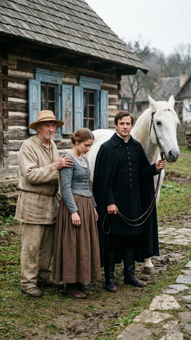 Eladva egy adóért: Arencurt herceg sötét esküje és a titok, amely megváltoztatta Isabela sorsát   Egy szerény ház küszöbén, ahol a föld még mindig az elveszett termés hamvának illatát árasztotta, Don Alonso tartotta a kezét egyetlen lányának, mintha ezzel a gesztussal még egy másodpercre megtarthatná őt a világban, amit ismert. Isabela tizenkilenc éves volt, és alacsonyan tartotta a tekintetét; nem engedelmességből, hanem mert érezte, hogy ha felemeli a szemét, széttörne ezernyi darabra. Egyszerű ruhája megkarcolta a padlót, porral szennyezett, mintha maga a föld akarná megakadályozni, hogy tovább lépjen. Előtte az Arencurt herceg kocsija mozdulatlanul várt, sötét, csendes, hideg türelemmel, amit a végzetes döntések hordoznak.