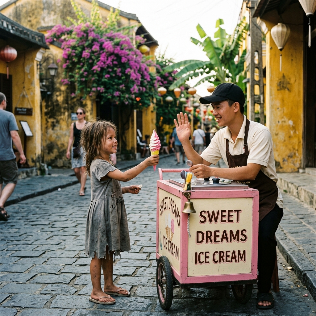 “NEM ENGEDEM” 😭💔 Egy fagylaltos férfi tönkreteszi az üzletét, de a kislány, akinek fagylaltot ajándékozott, 20 évvel később segíteni fog neki.