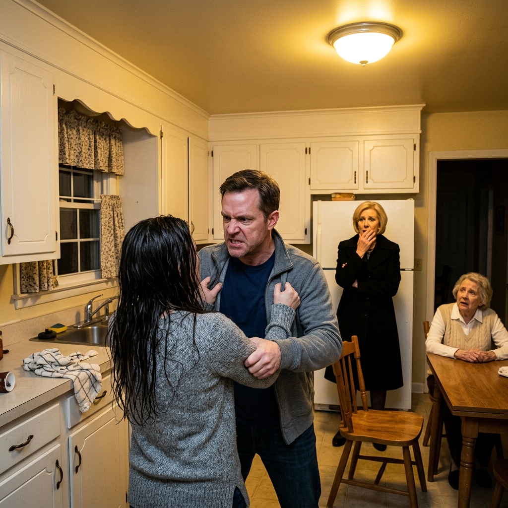 Az anya úgy döntött, meglepi a lányát, és előzetes figyelmeztetés nélkül odament hozzá, de amit ott látott, megdöbbentette.  Az anya sokáig gondolkodott, milyen meglepetést készítsen a lányának. Az elmúlt hónapokban a lánya ritkán hívott, mindig fáradtnak érződött a hangja, de „Minden rendben?” – mondta minden alkalommal: „Anya, ne aggódj.” „Azon a napon úgy döntött, hogy nem vár tovább. Korán reggel elkészült, magával vitte a frissen sült tortát, és előzetes figyelmeztetés nélkül elment a lánya házához, hogy meglepje. Az ajtó nyitva volt. Furcsa csend volt a házban – nem nyugodt, hanem hangos, zavaró. Víz csobbanását hallottam a konyhából. 😨😨 Az anya tett néhány lépést előre, és amit látott, megdöbbentette: a veje a mosogatóba nyomta a lánya fejét, és hideg víz folyt le az arcán. Próbált lélegezni, remegett a keze. Az anyósa egy kicsit távolabb ült az asztaltól. Nemcsak hogy nem próbálta megállítani a fiát, hanem csak hidegen nézte, mintha mindez megtörténne. A nő néhány másodpercre megdermedt, de amikor látta, hogyan bánnak a lányával, elvesztette az önuralmát, és amit ezután tett, megdöbbentette a vejét és az anyját is. A folytatás az első hozzászólásban található. 👇👇👇