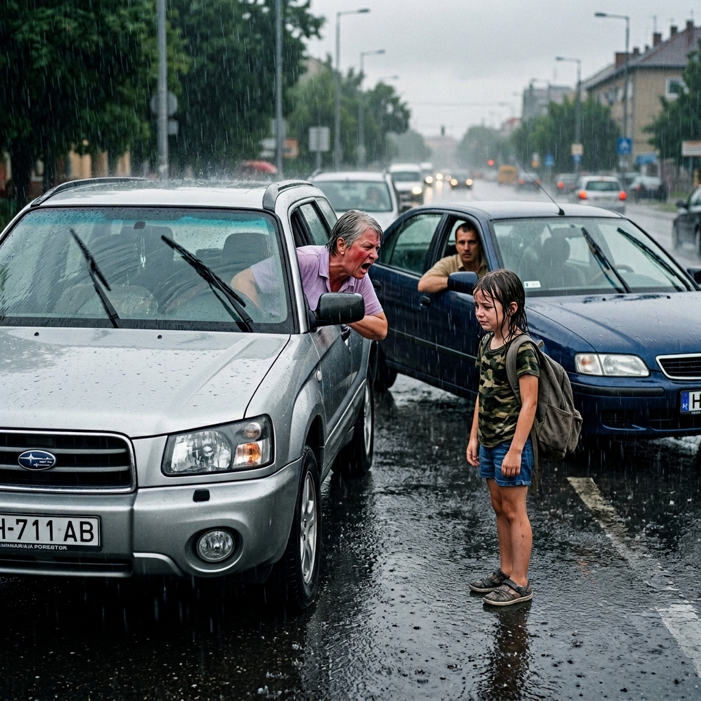 Hazafelé menet az iskolából a gyereket állítólag kirúgták az autóból büntetésből, de ami néhány másodperccel később történt, mindenkit megdöbbentett.  Az út közepén, egy jelentéktelen szó után a nő hangja élessé vált. Unokája nem akart beülni az autóba, ahogy az idős asszony – a nagymamája – mondta neki.  A nő szavai után a gyerek, mintha nem is figyelne rá, ismét letekerte az ablakot, de az idős asszony engedetlenségnek és szavai tiszteletlenségének tekintette, és kidobta a gyereket az autóból, miközben ezt mondta: — Szállj ki az autóból, és sétálj haza. Legyen ez tanulság számodra.  A kislány el sem tudta képzelni, mi történhet; minden normálisnak tűnt számára. A táskája nehéz volt, a ruhája vékony. 😥😥 Megpróbált mondani valamit, de a szavak elakadtak a torkán, ahogy a szakadó eső ráesett. Az autóban a felnőttek nevettek, és a nő győztesnek érezte magát, mert megbüntetheti a gyereket. De néhány másodperccel később valami olyasmi történt az utcán, ami mindenkit megdöbbentett.  A folytatást lásd az első hozzászólásban. 👇👇👇 · Eredeti megtekintése · Értékeld ezt a fordítást