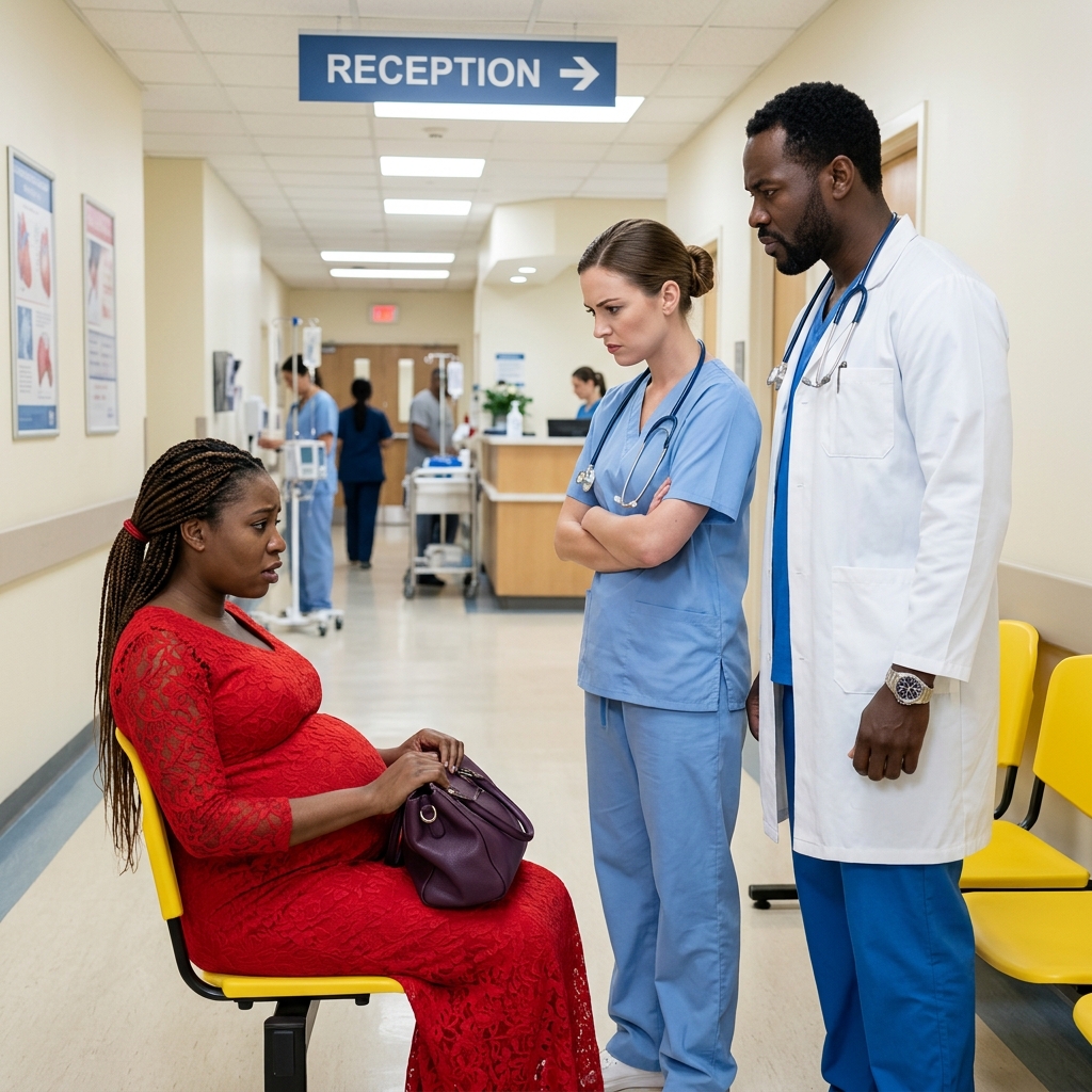 “EZ A NŐ A FELESÉGEM” 👀 Egy nővér meg akart futtatni egy terhes nőt a bőrszíne miatt, de a férje megjelent, hogy megvédje.