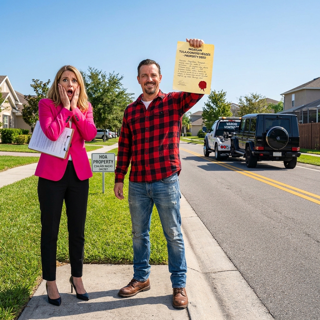 Hazajöttem egy másik állambeli munkából, és azt vettem észre, hogy eltűnt a magánutam. Helyette friss fekete aszfalt, társasházi táblák és egy nő egy vágólappal számlázott, mert elloptam a saját tulajdonomat.  Garrett Sullivan vagyok. Ötvenkét éves vagyok, nyugdíjas katonai harci mérnök, és egyedül élek három holdon Coloradóban, egy olyan földön, amelyet a családom már jóval azelőtt birtokolt, hogy a körülötte lévő lakópark létrejött volna. A nagyapám építette azt az utat, amely a műhelyemtől a 34-es megyei autópályáig vezet, még 1987-ben. Nem megosztott sáv. Nem közösségi mellékút. Az én utam. Szakmailag felmért, megyei nyilvántartásba vett, komoly súly elviselésére tervezett, és évekig az én költségemen karbantartott.  Szóval, amikor visszatértem egy hetes wyomingi munkából, és a teherautóm sima, friss aszfalton gurult át ott, ahol a régi kavicsomnak kellett volna lennie, azonnal tudtam, hogy valami nagyon nincs rendben.  Akkor megláttam a táblákat.  MAGÁNTERÜLET.  CSAK TÁRSASÜGYI TAGOKNAK.  És egy fehér Escalade mellett, az utcám szélén ott állt Vivian Ashworth, a Willowbrook Estates lakóközösség elnöke, egy írótáblával a kezében, és mosolygott, mintha egész héten erre a pillanatra várt volna.  Valójában gratulált nekem.  Azt mondta, hogy „feljavították” a ronda utamat.  Azt mondta, hogy az ingatlanok értéke az egekbe szökött.  Aztán átnyújtott egy 12 400 dolláros számlát, mintha szívességet tenne nekem.  Ekkor értettem meg, hogy ez már nem csak a környékbeli kicsinyesség.  Ez lopás.  Ami még mindig lenyűgöz, az az önbizalma. Vivian nem úgy viselkedett, mint aki feszegeti a szerencséjét. Úgy viselkedett, mint aki már meggyőzte magát arról, hogy a törvény félreáll az útjából, ha elég hangosan mondja ki a megfelelő szavakat. Úgy kezdett „megosztott közösségi infrastruktúráról” és „birtoklási jogsértésről” beszélni, mintha épp most találta volna ki a tulajdonjogot a terepjárója első ülésén.  A problémája az volt számára, hogy én valójában eleget tudtam ahhoz, hogy felismerjem az ostobaságokat, amikor meghallottam őket.  Egyenesen a teherautómhoz mentem, elővettem az eredeti felmérési és karbantartási feljegyzéseket, és a csomagtérajtóra tettem őket. Ott volt fekete-fehéren: magánbejárati szolgalmi jog, a telekszámom, megyei nyilvántartás, kizárólagos tulajdonjog. Az arca egy másodpercre megremegett, csak egyre, mielőtt visszatért a mosoly.  Aztán azt tette, amit az olyan emberek, mint Vivian, mindig tesznek, amikor az igazság kellemetlenné válik.  Felerősödött.  Egy órán belül a társasház Facebook-oldala hálátlan lakosnak nevezett, aki nem hajlandó hozzájárulni a közösség fejlesztéséhez. Éjfélre már egy szomszédtól megtudtam, hogy Vivian hetekkel korábban megkérdezte, hogy az utam leaszfaltozása mennyivel növelné a társasházi telkek ingatlanértékét. Ez nem valami spontán „fejlesztési projekt” volt. Ő tervezte.  Másnap reggel kimentem, és egy élénksárga csizmát találtam a teherautómhoz rögzítve.  A szélvédőmre cipzárral rögzített laminált hirdetmény szerint a járművem illegálisan parkolt a társasházi telken.  A teherautóm.  Az utam.  A földemen.  Felhívtam a seriffet.  Martinez képviselőhelyettes megjelent, megnézte a dokumentumaimat, és körülbelül öt perc alatt leszerelte a csizmát. Egyenesen Vivian arcába mondta, hogy nem tudja lefoglalni a járműveket olyan telkeken, amelyek nem az övéi. Vivian ekkor sem hátrált meg. Csak mosolygott, és azt mondta, hogy az ügyvédjének lesz majd mondanivalója.  Pontosan ekkor fogadtam fel az enyémet.  Patricia Finley tulajdonjogi vitákra szakosodott, és miután meglátta a dokumentumokat, a felméréseket és a megyei beadványokat, azonnal tudta, miről van szó. Még aznap este besétált Vivian úgynevezett sürgősségi igazgatósági ülésére, és azt mondta, amiről szó van: engedély nélkül leaszfaltozni magánterületet, majd megpróbálni zsarolni a tulajdonost.  És ekkor kezdtek látszani a repedések.  Az egyik igazgatósági tag beismerte, hogy senki sem említette a lopást, amikor szavazott.  Egy másik rájött, hogy Vivian hamisan állította, hogy én már beleegyeztem.  Egy harmadik kérte, hogy lássa a jogi alapot, és egy Sharpie-val rajzolt térképet kapott a tényleges törvény helyett.  Mire az ülés véget ért, több igazgatósági tag már hátrált tőle.  Vivian válasza az volt, hogy lejjebb ment.  A postaládámban lévő levelet levágták.  Kősó szóródott az új aszfaltra. Névtelen panaszok miatt ellenőrök kezdtek érkezni az ingatlanomhoz képzelt szabálysértések miatt.  Aztán felhívott a biztosítási ügynököm a hírrel, ami mindent megváltoztatott.  Valaki csalárd kárigényt nyújtott be, azt állítva, hogy övé az utam, és megtérítést akar az útburkolatért.  És amikor a biztosítótársaság rutinszerű háttérellenőrzést végzett Vivian Ashworth-ön, a válasz korábbi csalási kísérleteket tartalmazott, amelyek a nevéhez kötődtek Phoenixből.  Ekkor hagytam abba, hogy csak egy lakóközösségi zsarnoknak tekintsem, túl sok parfümmel és túl kevés önuralommal.  Karrier-üzemeltető volt.  Aztán átjött a barátom, Jackson Torres az állami közlekedési osztálytól, tanulmányozta a megyei térképeket, és azt az egyetlen mondatot mondta nekem, ami ezt a jogi védekezést ellentámadássá változtatta.  Coloradoban a magánúttulajdonosok 72 órás felmondási idővel felmondhatják a hozzáférési engedélyeket.  Nincs fellebbezés. Nincsenek kiskapuk. Nincs kegyelem.  És miután Patricia kiásta…Miután beleástuk magunkat a társasházi társaság könyvelésébe, kiderült, hogy Vivian úgy finanszírozta az útlopást, hogy minden lakóparkbeli háztartástól hamis vészhelyzeti adót követelt. A környékről lopott, hogy leaszfaltozza az ingatlanomat. Ami még rosszabb, Jackson olyan megyei tervezési feljegyzéseket talált, amelyek szerint maga a társasházi társaság alig létezett bármilyen megfelelő jogi formában.  Ekkor változott meg a terv.  Már nem csak arról szólt, hogy visszakapjam az utam.  Arról szólt, hogy megtanítsam egy egész környéknek, hogy pontosan ki rabolta őket.  Szóval felhívtam a Rodriguez Brothers Towingot, és megkérdeztem, hány teherautó kellene ahhoz, hogy ötvennyolc autó tűnjön el egyetlen reggel alatt.  És ekkor kezdtek igazán beindulni a dolgok.  Mert miután megfogalmazták a felmondási értesítéseket, miután elkezdődött a 72 órás óra, miután a környék rájött, hogy az út, amelytől függtek, magánkézben van, és már nem áll előttük, a Willowbrook Estates már nem egy rendezett külvárosi társasházi társaságnak tűnt, hanem egy lehegesztett fedéllel ellátott kuktának.  Mire elérkezett a szombat reggel, a nő, aki rám nevetett a friss aszfalt mellett, fogalma sem volt, hogy végig fogja nézni, ahogy az egész királyságát egy vontatóra akasztják.   Ha tudni szeretnéd, mi történt, amikor Garrett a coloradói törvényeket kihasználva mind az 58 lakóközösségi autót eltűntette – és miért segítettek végül Vivian Ashworth szomszédai a pusztításában – olvasd el a teljes történetet kommentben 👇👇👇