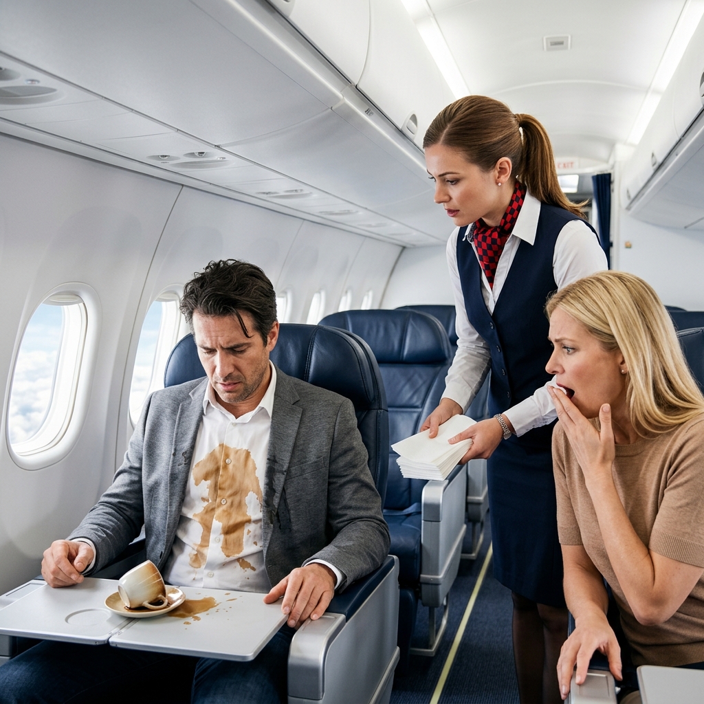 Azt hittem, eltemettem a férjemet azon a napon, amikor az anyja azt mondta, hogy meghalt — egészen addig, amíg élve meg nem láttam a járatomon egy másik nővel. Ezért kávét öntöttem az ölébe, és amikor rám mordult: „Vigyázz, te idióta!”, tudtam, hogy az igazság csúnyább a halálnál. Azon a napon, amikor „megtudtam”, hogy a férjem meghalt, soha nem láttam a testét. Csak az anyósomat láttam az ajtómban állni, száraz szemekkel, fekete kabátban, kezében egy lezárt borítékkal. Diane Carter azt mondta, hogy Ryan egy építkezési balesetben halt meg, miközben egy magánprojekten dolgozott Dél-Amerikában. Azt mondta, a test túl súlyosan megsérült ahhoz, hogy hazaszállítsák. Azt mondta, az intézkedéseket már elrendezték. Azt mondta, a gyászoló özvegyeknek tudniuk kell, mikor nem kell fölösleges kérdéseket feltenni. Túl összetört voltam ahhoz, hogy felfogjam, milyen furcsán hangzik mindez. Ryan és én három éve voltunk házasok. Nem voltunk tökéletesek, de valódiak voltunk. Megosztottuk a lakbért, az éjszakai gyorsételeket, a buta belső vicceket, és terveket szőttünk egy nagyobb lakásról, amikor majd előléptetnek senior személyzetté. Aztán hirtelen „eltűnt”, és az anyja úgy mozgott a következmények között, mintha már előre begyakorolta volna. Három nappal később visszajött Ryan két unokatestvérével, és közölte velem, hogy nincs jogom a házhoz, mert az mindig is a Carter családé volt. Azt mondta, Ryan „mindent rendben hagyott”. Egyetlen bőröndöt dobott a verandára, és azt mondta, menjek el, mielőtt még csúnyábbá tenném ezt a nehéz időszakot. Emlékszem, hogy ott álltam kábultan, egy télikabátot és egy bekeretezett esküvői fotót szorongatva, és azon tűnődtem, miért nem tűnik meglepettnek senki a családban. Ez tizenegy hónapja történt. Most egy nagy légitársaság nemzetközi business osztályán dolgoztam, plusz járatokat vállaltam, mosolyogtam a jetlag ellenére, és műszakról műszakra építettem újra az életemet. Már nem hordtam a jegygyűrűmet, de még mindig a személyzeti táskám kis zsebében tartottam. Nem azért, mert még hittem Ryanben. Hanem mert még mindig hittem abban, hogy valami abból, ami velem történt, soha nem volt logikus. Aztán jött a 247-es járat Seattle-be. A beszállás majdnem befejeződött, amikor megláttam. A 4A ülésben ült, félig az ablak felé fordulva, szénszürke zakóban és azzal az órával a csuklóján, amelyet a második házassági évfordulónkra adtam neki. Ugyanaz a kis heg húzódott a bal szemöldökén. Ugyanaz a kéz pihent a karfán. Ugyanaz a mély, szórakozott hang válaszolt a mellette ülő szőke nőnek, amikor az közel hajolt hozzá, és valamit a fülébe súgott. Egy pillanatra őszintén azt hittem, megőrültem. A térdeim megmerevedtek. A tálcám majdnem kicsúszott a kezemből. „Emily?” suttogta mögöttem Marcus, a vezető légiutas-kísérő. „Jól vagy?” Nem tudtam válaszolni. A halott férjem élt. Élt, jól öltözött volt, lebarnult, és első osztályon repült egy másik nővel, miközben én majdnem egy évet töltöttem gyászban, kiraktak az otthonomból, és a semmiből próbáltam újra összerakni az életemet. Nem emlékszem, hogy eldöntöttem volna, odamegyek hozzá. Csak a mellkasomban égő hőt, a kezemben lévő papírpoharat és a fülemben dübörgő pulzusom hangját. Felnézett éppen akkor, amikor megbotlottam. A kávé egyenesen az ölébe ömlött. Félig felugrott az üléséből, az arca a fájdalomtól és a reflexektől eltorzult. „Vigyázz, te idióta!” A mellette ülő nő felkiáltott. És én annak a férfinak az arcába néztem, akit majdnem egy éve eltemettem a szívemben, miközben nagyon halkan azt mondtam: „Ryan?” Folytatás a kommentekben 👇