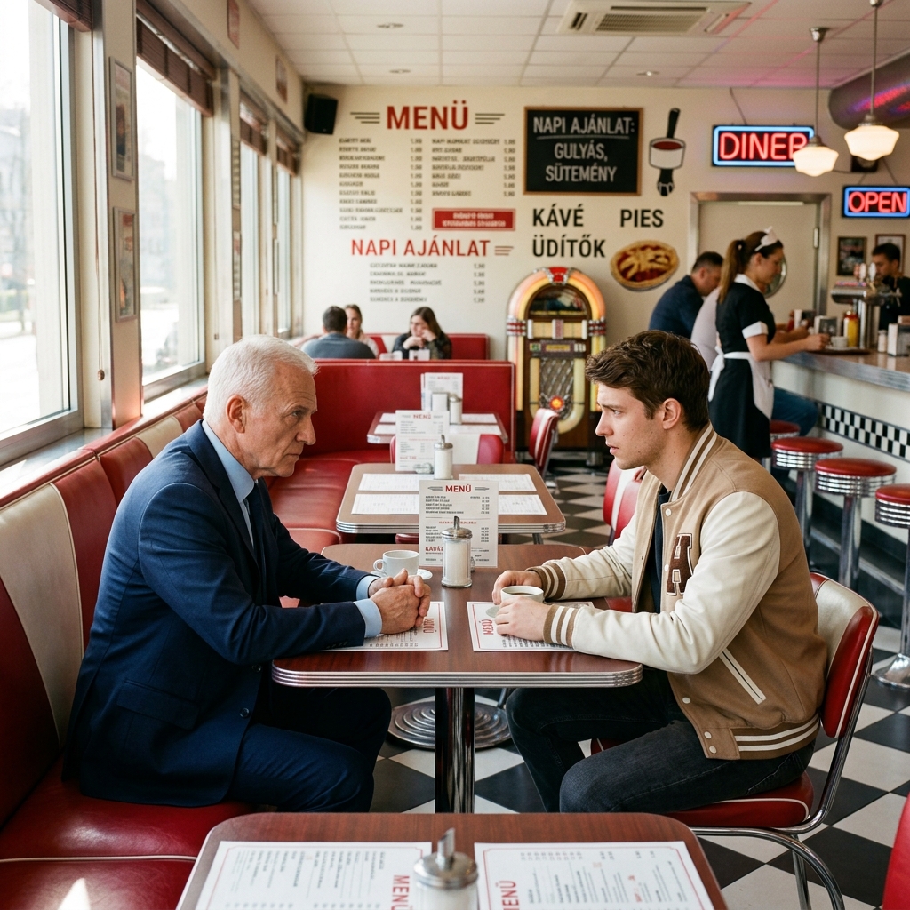 A Vasszívű Jegyzőkönyv: A Hideg Acél, a Véres Hó és az Ezüst Csillag Terhének Megragadó Szimfóniája 1. FEJEZET: A TAKTIKAI CSEND A jelmez szó nemcsak lebegett a levegőben – megkeserítette, besűrítette, a köztük lévő teret valami nehézzé és maróvá változtatta. Raymond Clark nem reagált. Még csak egy pislákolást sem. VFW zakójának mély tengerészkék struktúrájába burkolózva ült, gerince egyenes, merev vonallá fonódott – acéllá, amely sokáig kitartott azután is, hogy az azt formáló férfiak meghaltak. Az asztal túloldalán a fiú – Chad – előrehajolt, lehelete drága mentolos cukorkáktól és olyan önbizalomtól csípős volt, amit soha nem igazán érdemelt ki. – Szóval erről szól a kis jelmez? – kérdezte a lány, Jessica, gúnyosan. A telefonja hideg, pislogás nélküli szemként lebegett a levegőben, minden másodpercet megörökítve, nemcsak a képét – hanem a hallgatását is. – A nagyapám a hadseregben szolgált. Nem mászkál felöltözve, hogy ingyen kávét szerezzen. Raymond tekintete a előtte lévő kerámia bögrére szegeződött. Vastag. Kopott. Egy apró csorba a peremén. Makacsul tartotta a melegét, mint valaminek az utolsó parazsa, ami nem akart kialudni. Nem látta a tinédzsereket.  Látott egy lővonalat.  Nem hallotta a popzene halk zümmögését, ami a rejtett hangszórókból szivárgott az étkezdében. Hallotta egy biztonsági zár pontos, fémes kattanását.  „Rajta a neved?” – kérdezte Raymond. Hangja halk volt – mély, kontrollált –, mint egy fagyos földben felpörgő motor távoli dübörgése.  „Elnézést?” Chad mosolya kissé megfeszült, a szélei elvesztették könnyedségüket. Kezét az asztalra tette, előretolta magát, belépve a Raymond által felállított láthatatlan határvonalba. „A fülke” – mondta Raymond, végre felemelve a tekintetét. Sápadt volt a szeme. Fakó. Hideg. Mint a jég, ami soha nem olvadt el teljesen.  „Azt kérdeztem, hogy rajta van-e a neved.” – Figyelj, öreg – mondta Chad, lehalkítva a hangját, valami durvábbra, valami performatívabbra formálva a kamerának. – Ez egy üzlet. Mi törzsvendégek vagyunk. Csak helyet foglalsz. Most menj a pulthoz, mielőtt Hendersonnak magának kell kirángatnia.  Raymond tekintete Chad válla fölött elsiklott. Ott – a konyha közelében – állt Henderson.