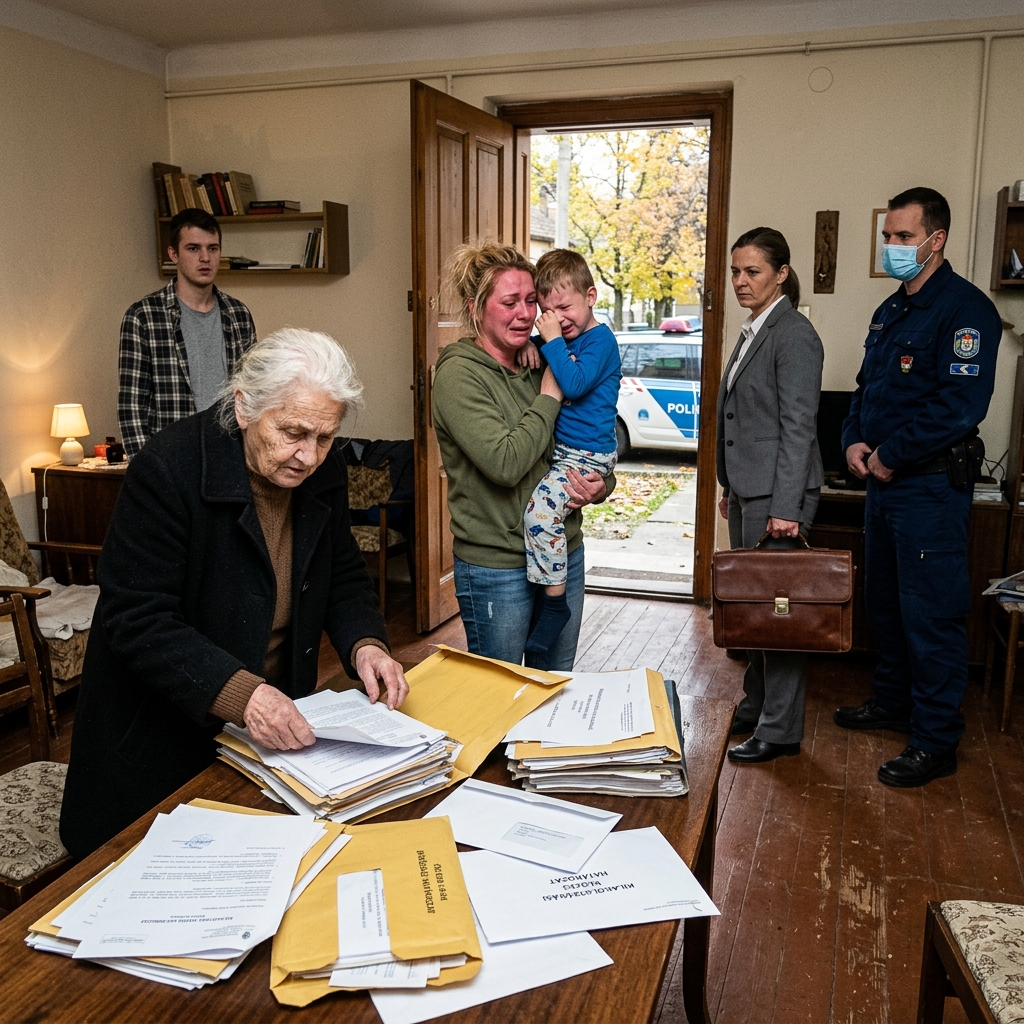 A lányom és az unokám egy élelmiszerbolt parkolójában aludtak, amikor megtaláltam őket. Azt suttogta, hogy a férje és az anyja dobták ki a házból, amit nekik vettem. Először azt hittem, csak egy újabb csúnya családi vita… Amíg haza nem vittem, el nem kezdtem olvasni az üzeneteket, amiket küldtek neki, és egy rejtett levelek, furcsa banki értesítések és egy elutasított ingatlanbejelentés nyomát követtem, ami arra utalt, hogy valaki titokban az aláírásomat használta. Mire egy ügyvéddel és egy rendőrrel visszatértünk a házba, rájöttünk, hogy a család, amelyben megbíztam, valami sokkal sötétebbet rejteget a falak között. És amikor a vejem végre belépett az ajtón, tett egy lépést, ami mindent megváltoztatott…  1. VÁLTOZAT  Mire végre észreveszed a lányod autóját, amint egyedül áll az élelmiszerbolt parkolójának túlsó szélén, a nap már lenyugszik az üzletsor mögött. A fénye tompa narancssárga derengésben verődik vissza a szélvédőn, mint egy lassan égő láng, amely az üvegen feszítve hever.  Először semmi sem tűnik furcsának.  Azt feltételezed, hogy vár valakire. Talán befejez egy telefonhívást. Talán üzeneteket lapozgat, mielőtt hazaindul. Talán megpróbálja rávenni az ötéves unokádat, hogy elaludjon, mielőtt vezetne.  De ahogy közelebb tolod a bevásárlókocsidat, valami elkezd nem stimmelni.  Először a hátsó ülésen lévő takaró ragadja meg a tekintetedet. Aztán a padlón oldalra heverő apró tornacipők. És akkor meglátod magát Noét, aki szorosan az ajtóhoz kuporog, mint egy kis állat, amelyik próbál melegen maradni.  Nem úgy fekszik kiterülve, ahogy a gyerekek általában alszanak.  Befelé húzódik, vállai görnyedtek, térdei felhúzva – egy olyan gyerek testtartása, aki megtanulta, hogyan aludjon, ahol csak tud.  Ekkor valami összeszorul a mellkasodban.  Egyszer megkopogtatod az ablakot.  Majd erősebben.  Az éles kopogás visszhangzik az üvegen. A lányod azonnal felébred, szemei ​​tágra nyíltak a pániktól, mielőtt a felismerés lassan meglágyítja az arckifejezését.  De nem mosolyog.  Csak résnyire ereszti le az ablakot – éppen annyira, hogy a hangja átcsússzon.  „A férjem és az anyja kirúgtak a házból, amit vettél.”  A szavak súlyként nehezednek a bordáidra.  De a legrosszabb nem az, amit mond.  Han az, milyen nyugodtan mondja – mintha már meggyőzte volna magát arról, hogy van értelme.  Egy pillanatra dermedten állsz ott. A pénztárcád lóg a válladon. Valahol mögötted az elfelejtett bevásárlókocsiban hevernek a halványuló napfényben.  A lány arcába meredsz.  Delilah harmincegy éves. Okos. Rátermett. Az a fajta nő, akire az emberek támaszkodnak, mert mindig csendben kezelte a problémáit, mielőtt bárki más észrevette volna őket.  De most a haja kócos. A bőre vékonynak tűnik a kimerültségtől. Olyan ráncok húzódnak a szája mellett, amiket még soha nem láttál.  A hátsó ülésen Noah halkan felsóhajt, és magasabbra húzza a takarót a válla körül.  „Nyisd ki az ajtót” – mondod.  A lány habozik.  És ez a habozás többet elárul, mint bármi más.  Arról árulkodik, hogy megtanult mások reakciói miatt aggódni a saját biztonsága előtt.  Arról tanították neki, hogy segítséget kérni kellemetlenség.  Amikor végre kinyitja az ajtót, te először a hátsó ülést nyitod ki.  Vannak ösztönök, amelyek sosem hagynak el egy anyát.  Gyengéden megérinted Noah vállát, megbizonyosodva arról, hogy valóban alszik, és nem színlel.  Aztán visszafordulsz Delilah-hoz.  „Te és Noah velem jöttök haza.”  Gyorsan megtörli az arcát, könnyek gyötörnek.  „Nem akarok bajt okozni” – suttogja.  A mondat annyira fordított, hogy majdnem megnevettet.  De az érzés, ami benned támad, nem nevetés.  Hanem valami hidegebb.  – A baj nem veled van – mondod halkan.  —  A hazaút többnyire csendben telik.  Noah elég időre felébred ahhoz, hogy megkérdezze, megvannak-e még a dinoszauruszos törölközők a nagymamánál, és hogy ehet-e makarónit vacsorára.  A gyerekek ebben irgalmasak.  Nem mindig veszik észre, mikor lépte át az életük a láthatatlan vonalat az **előtte** és az **utána** között.  Delilah egész úton kibámul az ablakon.  Mintha a város olyan hellyé vált volna, ahová már nem tartozik.  —  Aznap este, miután Noah-t megfürdették, megetették, és végre elaludt a vendégszobádban, egyik zoknija félig lelógott a lábáról, a konyhaasztalnál ülsz egy csésze kihűlő kávéval a kezedben.  Delilah folyton azt állítja, hogy fáradt.  Azt mondja, majd holnap elmagyarázza.  De néhány másodpercenként a folyosó felé pillant – mintha arra számítana, hogy valaki beront.  Az ilyen félelem nem egyik napról a másikra jelentkezik.  Lassan növekszik.  Egyszerre csak megaláztatás.  Amíg végül normálisnak nem tűnik.  —  Öt évvel korábban, amikor feleségül ment Evan Mercerhez, megpróbáltál valami maradandót adni neki.  Eladtad az utolsó földdarabot, amit apád rád hagyott.  A pénzből vettél egy kis, három hálószobás házat bekerített udvarral és egy juharfával az utcán.  A tulajdonjogot megtartottad a neveden – mert a papírmunka számít –, de a kulcsokat odaadtad nekik.  Delilah sírt azon a napon.  Évan szorosan megölelt, és azt mondta: „Majd én gondoskodom róla.”  Az ígéretek építhetik az életet.  Vagy elrejthetnek valami sokkal rosszabbat.  —  Az első évben minden tökéletesnek tűnt.  Születésnapi torták képei a hátsó udvarban.  Összeillő karácsonyi pizsamák.  Vasárnapi palacsinták.  Azok a fajta fotók, amiket az emberek akkor posztolnak, amikor azt akarják, hogy a világ elhiggye, hogy az életük szép.  De fokozatosan apróságok változtak.  Az ebédtervek lemondásra kerültek.  A látogatások ritkák lettek.  Aztán Delilah felmondott a tanári állásából, mert Evan azt mondta, hogy az egyik szülőnek otthon kell maradnia.  Az édesanyja, Brenda egyetértett.  „Egy megfelelő háztartáshoz struktúra kell” – mondta.  Először elhitted nekik.  Azt hitted, a házasság és az anyaság egyszerűen kitöltötte Delilah időbeosztását.  De most, hogy vele szemben ülsz a konyhaasztalodnál, végre meglátod a mintát.  Nem a elfoglaltság volt.  Hanem az elszigeteltség.  —  Másnap reggel a napfény úgy árad a konyhapultra, mintha az élet semmit sem változott volna.  Noah rajzfilmeket néz a hálószobádban, miközben gabonapelyhet eszik.  Delilah-val szemben ülsz egy tollal és egy jegyzettömbbel.  „Kezdd az elején” – mondod neki.  „És ne védj senkit.”  Sokáig nem szól semmit.  Aztán lassan elkezdődik a történet.  Brenda Noah születése után elkezdett „segíteni”.  Mosás.  Étkezés.  Tanácsok.  Aztán kritika.  Hogyan hajtogatott Delilah törölközőket.  Hogyan főzött.  Hogyan beszélt Noah-val.  Evan abbahagyta a védelmét.  Végül elkezdett egyetérteni.  „Anya jobban tudja.”  „Miért vagy ilyen érzékeny?”  Idővel Delilah elkezdett bocsánatot kérni, mielőtt még megértette volna, miért.  Aztán Evan átvette az irányítást a pénzügyek felett.  Ő kezelte a számlákat.  Figyelemmel kísérte a vásárlásokat.  Minden elköltött dollárt megkérdőjelezett.  Hamarosan engedélyt kellett kérnie Noah cipők vásárlására.  —  Mindent leírsz.  De aztán Delilah mond valamit, amitől megszorul a kezed a toll körül.  „Egyszer megváltoztatta a riasztókódot” – suttogja.  „Azt mondta, hogy folyton elfelejtettem.”  Hamarosan Brenda már ott maradt éjszakára.  Aztán már nem ment el.  A ház lassan már nem Delilah otthonának tűnt.  —  „És tegnap?” – kérdezed.  Delilah lassan kifújja a levegőt.  „Brenda azt mondta, hogy semmit sem tettem hozzá. Hogy lusta voltam.”  Halkan felnevet.  „Én mondtam neki, hogy menjen el.”  Evan hazajött, és az anyja pártjára állt.  Inkább azt mondta Delilahnak, hogy menjen el.  Aztán üzenetet küldött neki, hogy ne menjen vissza, hacsak nem kér bocsánatot.  —  Benyúlsz a táskádba.  Az eredeti házkulcsok hidegen pihennek a kezedben.  Leteszed őket az asztalra.  „A tulajdoni lap még mindig a tiéd, ugye?” – kérdezi Delilah halkan.  „Igen.”  Minden megváltozik abban a pillanatban.  Mert a hazugságok szertefoszlanak, amikor a tények napvilágra kerülnek.  „Megtartottad az üzeneteket?” – kérdezed.  Bólint.  Elolvasod őket.  Aztán tovább görgetsz.  Hónapokig tartó lekicsinylő üzenetek.  Kérdések.  Vádak.  Megfigyelés.  Nincsenek zúzódások.  De minden sor ujjlenyomatot hagy.  —  Ebéd előtt felhívod a barátodat, Marlene-t.  Ő ügyvéd.  És három kérdésen belül már mindent megért.  „A neveden van a tulajdoni lap?”  „Igen.”  „Az adók aktuálisak?”  „Igen.”  „Bizonyíték, hogy ő kényszerítette ki?”  „Igen.”  „Találkozzunk egy óra múlva a megyei jegyző irodájában” – mondja.  —  A hivatalnoki irodában Marlene tanulmányozza az ingatlan-nyilvántartást.  Aztán szünetet tart.  „Nos” – mondja lassan.  „Ez érdekes.”  Összeszorul a gyomrod.  „Valaki hat héttel ezelőtt megpróbált benyújtani egy követelést a vagyonátruházásra.”  Pislogsz.  „Mi?”  „Megpróbálták a házat a saját nevükre átíratni.”  A benyújtás sikertelen volt.  Mert az aláírás nem egyezett a tiéddel.  —  Hirtelen minden világossá válik.  Nem csak a lányodat irányították.  Megpróbálták ellopni a házat.  —  Később délután visszatérsz a házba egy rendőrrel.  A bejárati ajtó kulcsa már nem működik.  Persze, hogy nem.  De az oldalsó ajtó még mindig nyílik.  Bent a ház rossz érzés.  Eltűntek a fotók.  A bútorok átrendezve.  Noé szobája kiürült.  **MEGŐRZÉS**, **ADOMÁNYOZÁS**, **TÁROLÁS** feliratú dobozok.  Aztán Marlene megtalálja az elrejtett postát.  Összekötött levélkötegek.  Delilah soha nem látott állásinterjú-ajánlatok.  Soha ki nem bontott hitelkártyák.  Kölcsönértesítések.  Orvosi számlák.  Személyazonossággal való visszaélés.  —  Aztán rátalálsz a legrosszabb dologra.  Egy jegyzetfüzet, amelyen ez a felirat található:  **ŐRIZET**  Benne Brenda által írt jegyzetek találhatók.  Minden könnycsepp.  Minden vita.  Minden „hiba”.  Bizonyíték, hogy Noah elvitelét tervezték.  —  Megmondod Delilahnak, hogy hívja fel Evant.  Arrogánsan válaszol.  De amikor meghallja a hangodat, a hangnem megváltozik.  „Haza kellene jönnöd” – mondod neki.  „Meg kell beszélnünk a hamisított okiratot.”  A vonal elhallgat.  —  Amikor megérkezik, minden összeomlik.  A hamis papírmunka.  Az elrejtett posta.  Az őrizetbe vételi napló.  A lopási kísérlet.  Amikor megpróbálja ellopni a naplót, a rendőr megállítja.  Bilincsek kattannak.  És évek óta először az igazság hangosabb lesz, mint a hazugságok.  —  Hónapokkal később a ház lassan meggyógyul.  Noé szobája kékké válik a dinoszaurusz matricáktól.  Delilah újra tanítani kezd.  És egy este átadsz neki egy kis dobozt.  Bent új házkulcsok vannak.  Ezúttal a ház jogilag az övé és Noéé.  Örökké.  Soha senki nem fogja…Vedd át újra. — További információ kommentben 👇