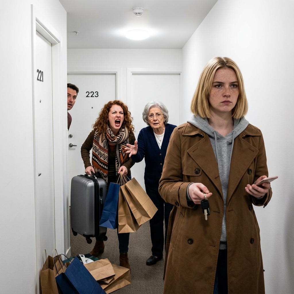 A nővérem mosolyogva állt az ajtómnál két bőrönddel. „A lakásod a késői esküvői ajándékom” – mondta. Anya mögötte bólintott. Közelebb hajoltam, és suttogva mondtam: „Lépj be, és hívom a rendőrséget.” Az arca azonnal megfeszült. A folyosó mindent hallott. Aztán felvillant a telefonom… Azon a napon, amikor kifizettem az utolsó részletet a lakásomra, nem posztoltam róla. Nem vettem pezsgőt. A nappalim padlóján ültem a kifizetett számlával az ölemben, és csendben sírtam, mert a megkönnyebbülés valószerűtlennek tűnt. Nyolc éven át túlóráztam, kihagytam a nyaralásokat, és nemet mondtam olyan dolgokra, amiket annyira akartam, hogy szinte fizikailag fájt. Az a lakás nem csak ingatlan volt. Bizonyíték volt arra, hogy képes vagyok egyedül felépíteni valamit. A nővérem, Tessa két héttel később tudta meg, ahogy mindig is megtudta—a mamámon keresztül. Fel is hívott, miközben a konyhát takarítottam. „Szóval” – mondta cukormázasan – „úgy hallottam, végre teljesen a tied a lakásod.” „Igen” – válaszoltam óvatosan. Felnevetett. „Ez csodálatos. Őszintén… olyan, mintha így lett volna megírva.” Meg töröltem a kezem egy törölközőbe. „Minek lett volna megírva?” „Az én késői esküvői ajándékomnak” – mondta, mintha a nyilvánvalót közölné. „Úgy értem, egyedülálló vagy, nincs is szükséged ennyi helyre. És mindazok után, amin keresztülmentem azzal, hogy az esküvőt lefújták, megérdemlek valamit, amitől újra biztonságban érzem magam.” Azt hittem, viccel. Aztán meghallottam a komolyságot az édes hang mögött. Tessa vőlegénye három hónappal korábban mondta le az esküvőt, és ő a szakítást állandó adománygyűjtéssé változtatta—figyelemért, szívességekért, pénzért, együttérzésért. A családom tojáshéjakon járt körülötte, mert könnyebb volt, mint szembeszállni vele. „Tessa” – mondtam lassan – „nem gondolhatod komolyan.” Felsóhajtott, mintha én lennék a nehéz eset. „Miért viselkedsz úgy, mintha a vesédet kérném? Ez csak egy lakás. Lakhatnál egy ideig anyánál. Én átvenném a közös költséget, a rezsit, mindent. Még mindig a családnak segítenél.” „Nem adom oda neked az otthonomat” – mondtam. A hangja élessé vált. „Önző vagy. Mindig is az voltál.” Aznap este anyám felhívott azzal a hanggal, amit akkor használt, amikor engedelmességet akart. „Drágám, Tessa törékeny” – mondta. „Stabilitásra van szüksége. Te erős vagy. Meg tudod oldani a megosztást.” „Megosztást?” – ismételtem. „Azt akarja, hogy költözzek ki.” Anyám megállt egy pillanatra. „Csak… gondolkodj rajta.” Gondolkodtam is. Arra gondoltam, hány éven át ettem ramen tésztát csak azért, hogy fizetni tudjam a jelzálogot. Azokra az éjszakákra, amikor plusz műszakokat vállaltam, miközben Tessa állások között ugrált, és ezt „önmaga keresésének” nevezte. Arra gondoltam, hogy a családom hogyan kezelte a határaimat puszta javaslatként. Úgyhogy abbahagytam a magyarázkodást. Egyszerűen nemet mondtam. Három nappal később hazajöttem a munkából, és Tessát találtam a folyosón az ajtóm előtt—két nagy bőrönddel, bevásárlószatyrokkal és egy ruhászsákkal, mintha egy hotelbe jelentkezne be. Anyám mellette állt, kerülte a tekintetem. Tessa ragyogva mosolygott. „Meglepetés. Beköltözöm.” Nem emeltem fel a hangomat. Nem vitatkoztam a folyosón. Olyan közel léptem hozzá, hogy csak ő hallja, és egyetlen mondatot suttogtam. A mosolya azonnal eltűnt. Aztán olyan hangosan csattant fel, hogy a szemközti szomszéd kinyitotta az ajtaját. Olvasd el a teljes történetet a lenti kommantekben👇👇