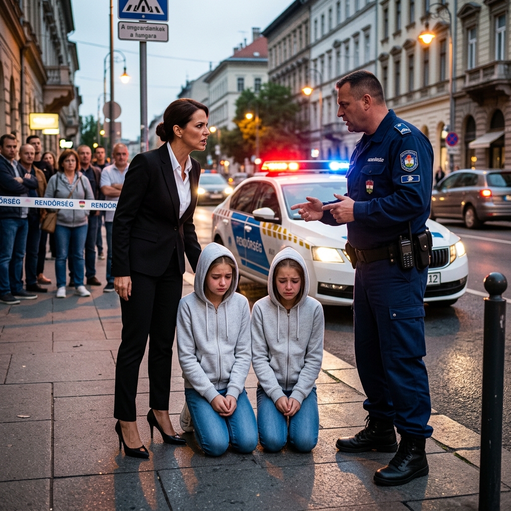 „Tedd a kezed a hátad mögé – MOST!”: Egy veterán rendőr megbilincsel két tinédzser ikerlányt, majd rájön, hogy a fekete terepjáróból kiszálló nő uralja a karrierjét Egy enyhe szombaton Maplewood Hillsben, egy békés külvárosi városban, ahol a tornáclámpák alkonyat előtt pislákoltak, és a szomszédok gondolkodás nélkül integettek egymásnak, a tizenhat éves ikertestvérek, Ava és Zoe Bennett hazafelé sétáltak, hátizsákjaikat jegyzetfüzetek, tollak és egy csillogó új számológép nehezítette a vizsgák hetére. Nem vették észre a járőrkocsit, amíg az át nem vágott a sávon, és erősen fékezett mellettük. A vezetőoldali ajtó kitárult. Mark Halvorsen őrmester, egy huszonhárom éves veterán, makulátlan előélettel – a panaszokat kényelmesen eltüntető „belső felülvizsgálatoknak” köszönhetően – kiszállt, merev testtartással, mint egy olyan férfi, aki már meg volt győződve az igazáról. Szeme összeszűkült, és már ítélőképességgel fürkészte őket. „Ti ketten. Álljatok meg.” – Hangja kemény volt, inkább parancs, mint kérdés. Ava zavartan, de nyugodtan pislogott. – Probléma van, uram?  Halvorsen nem válaszolt azonnal. Tekintete végigsiklott rajtuk – kapucnis pulóverek, iskolai nyakpántok, barna bőr –, és egy hirtelen ítélet telepedett le az agyára, mint egy ítélet. – Jelentést kaptunk két gyanúsítottról, akik elektronikai cikkeket loptak egy közeli boltból. Önökre illik a leírás.  Zoe arca megfeszült a frusztrációtól. – Épp most jöttünk a Pine Street Könyvesboltból. Vannak számláink.  Halvorsen egy kézmozdulattal elhessegette a magyarázatot, elfogultsága gyorsabban működött, mint az ész. Gyakorlott kezei habozás nélkül mozogtak. – Forduljanak meg. Kezek a hátuk mögött.  Az arra járó emberek lelassítottak. Néhány telefon emelkedett a levegőbe, megörökítve a pillanatot. Ava gyomra összeszorult, ahogy hátralépett. – Tiszt úr, nem tettünk semmit.  – Gondolkodhattam volna ezen, mielőtt megszegte a törvényt – csattant fel Halvorsen elutasító hangon, annak ellenére, hogy semmilyen bizonyítéka nem volt az állításának alátámasztására. Olyan szorosan meghúzta a bilincset, hogy Zoe összerezzent, és ösztönösen meghúzta a csuklóját. – Fájdalmat okozol – Zoe hangja remegett, fájdalom áradt a szavaiból.