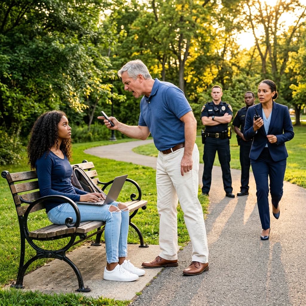 Csendesen csinálta a házi feladatát a parkban – aztán egy 911-es hívás megpróbált bűnözőt csinálni belőle, amíg az anyja közbe nem lépett Lecke feladatát csinálta a parkban – aztán egy 911-es hívás megpróbált bűnözőt csinálni egy tinilányból, amíg az anyja meg nem érkezett Talia Brooks egyetlen egyszerű okból választotta a Westbridge Park piknikezőhelyének túlsó végét: csendes volt. Másnap reggel kellett volna beadnia a történelemfeladatát, és az időjárás pont megfelelő volt ahhoz, hogy kint üljön a laptopjával, szétszórt jegyzeteivel és egy üveg vízzel a közelben. Körülötte az élet a megszokott ritmusában zajlott. Kocogók haladtak el egyenletes léptekkel, gyerekek nevetgéltek a hinták közelében, és egy kertész lassan egy bevásárlókocsit tolt a fűben. Olyan átlagos délután volt, amelynek észrevétlenül kellett volna eltelnie. De egy Gerald Whitaker nevű férfinak, aki körülbelül tíz méterre ült egy összehajtott újsággal és egy csésze kávéval, Talia nyugodt jelenléte valami egészen másnak tűnt. Hosszabb ideig figyelte, mint bárki másnak kellett volna. Farmert és iskolai pulóvert viselt, a fülhallgatója pedig lazán lógott a nyakában. A hátizsákja szépen a lábánál ült, teljesen becipzározva. Senkit sem zavart. Nem csapott zajt. Csak gépelt, időnként megállt, hogy egy online archívumból olvasson az amerikai történelem dolgozatához, majd folytatta a munkát. Gerald mégis tovább bámult, arckifejezése megfeszült az ingerültségtől, mintha egy tizenéves lány puszta látványa is sértene valami kimondatlan szabályt a fejében.  Végül elővette a telefonját, és tárcsázta a 911-et. Hangja halk, sürgető volt, gondosan megválasztott hangon, hogy inkább aggódónak, mint elfogultnak tűnjön. Jelentett egy „gyanús személyt”, aki családok közelében ólálkodott, azt állítva, hogy „túl kényelmesen” érzi magát, és talán figyeli a környéket valamiért. Soha nem említette, hogy fegyvert látott. Soha nem írt le semmilyen valódi bűncselekményt. Soha nem mutatott rá egyetlen törvényszegésre sem. Ehelyett személyes kellemetlenségét valami veszélynek tűnő dologgá alakította, a többit a kezelőre bízva.