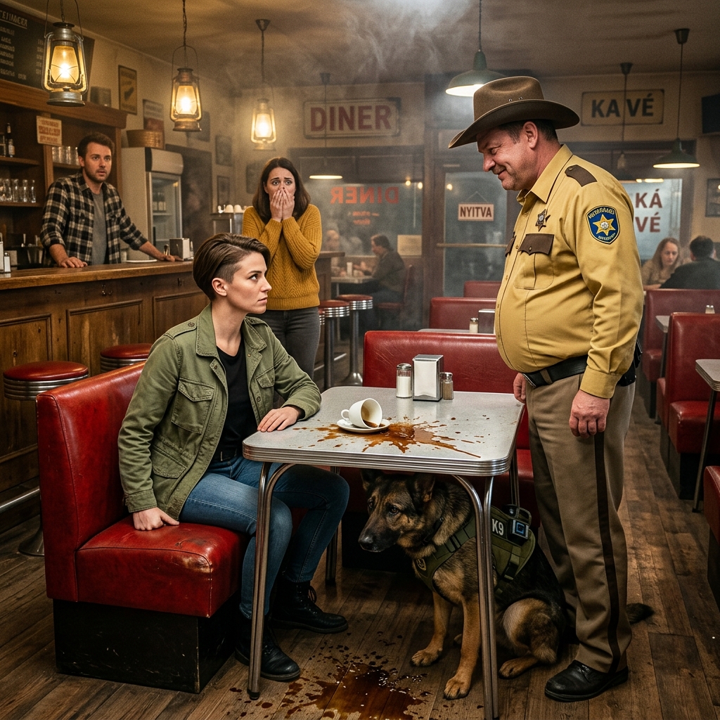 EGY KISVÁROSI SHERIFF BEÁLLOTT EGY ÉTTEREMBE, SZÁNDÉKOSAN KILÖTTÉ A KÁVÉMAT, AZTÁN BELERÚGTA A NYUGDÍJAS KATONAI K9-ESEMET AZ ASZTAL ALATTA – CSAK AZÉRT, HOGY LÁSSA, VAJON KAPCSOLATBAN VAN… DE TIZENKÉT ÉV UTÁN A TENGERÉSZETI KÜLÖNLEGES HADIVÁSZKEDÉSBEN EGY DOLGOT MEGTANULTAM: SOHA NE REAGÁLJ, AMIKOR AZ ELLENSÉGED AKARJA. ÍGY NYUGODTAN EGY PARANCSOT ADTAM A KUTYÁMNAK – „HAGYD MAGAD” – ÉS HAGYTAM, HOGY A SHERIFF TOVÁBB BESZÉLJEN, TOVÁBB NYOMJA, TOVÁBB SZEGJE A TÖRVÉNYT ELŐTTÜNK… MERT AMIT NEM TUDT, HOGY A KUTYÁM HÁMA NEM CSAK PÓRÁZ ÉS FOLTOZÁS – MINDEN SZÓT, MINDEN FENYEGETÉST ÉS MINDEN RÚGÁST FELVÉTEL… ÉS MIRE LETARTÓZTATOTT ÉS AZT SUTTOGTA, HOGY „SENKI SEM FOG NEKED HINNI, HA NEKEM”, A FELVÉTEL MÁR ÚTON VOLT AZOKHOZ AZ EMBEREKHEZ, AKIK MESSZE A KIJELZŐJE FELETT ÁLLTAK… 🚔🐕  Brianna Cole nem azért költözött Ashford Ridge-be, hogy ellenségeket szerezzen.  Tizenkét évnyi haditengerészeti különleges hadviselés után már elég káoszt látott egy életre. Küldetések, tűzharcok, álmatlan éjszakák, ahol minden hang veszélyt jelenthetett – eleget élte ezt az életet.  Most valami másra vágyott.  Csendre.  Egy kis faházra a coloradói fenyők között. Hideg hegyi levegő reggelente. Esték, ahol a leghangosabb hang a szél susogása volt a fák között.  És mellette mindig ott volt Kodiak.  Kodiak egy nyugdíjas katonai munkakutya volt, egy sebhellyel a füle mentén, és azzal a nyugodt, figyelmes figyelemmel, ami csak a valódi küldetésekből adódott. A legtöbb ember számára úgy nézett ki, mint egy nagy, fegyelmezett német juhászkutya. De Brianna számára több volt ennél.  Kodiak életeket mentett.  Beleértve az övét is.  Itt kint azonban már nem fegyver volt. Csak egy partner, aki élvezi a nyugdíjas éveit.  Két hétig az élet Ashford Ridge-ben pontosan úgy nézett ki, mint a békés város, aminek Brianna remélte.  Az emberek integettek, amikor elhaladt mellettük. A helyi étkezde erős kávét és jobb palacsintát szolgált fel. A gyerekek bicikliztek a csendes utcákon.  De a képeslapkép alatt valami… furcsa érzést érzett.  Brianna mintákat vett észre.  Ugyanaz a járőrkocsi parkolt bizonyos üzletek előtt késő este. Beszélgetések, amik suttogássá halkultak, valahányszor egy seriffhelyettes lépett be a szobába. Egy csapos, aki hirtelen témát váltott, amikor valaki a seriffet említette.  A név mindig ugyanúgy hangzott el.  Clayton Rusk seriff.  És mindig halk hangon.  Brianna nem kérdezősködött.  Régóta megtanulta, hogy a válaszok gyorsabban kiderülnek, ha az emberek azt hiszik, hogy nem figyelsz oda.  A bajok a Miller’s Dinerben kezdődtek.  További információ a hozzászólásokban 👇