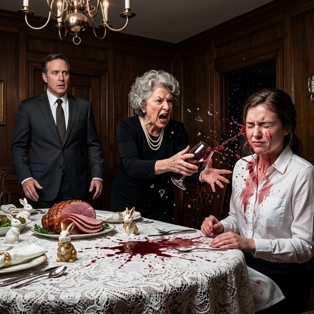 Húsvéti vacsora közben a szüleim egy pohár borral dobtak meg, amikor nem engedtem, hogy a nővérem és a gyerekei beköltözzenek hozzám. „Önző vagy” – mondta anyám, és ők is hozzátették. „Üres hálószobáid vannak, ezért mosolyogtam…”  A borospohár nemcsak eltört – felrobbant. Egy éles, fülsiketítő reccsenés hasított át a levegőn és a beszélgetésen. Vörösbor fröccsent a fehér csipketerítőre, a fényes evőeszközökre, a sonkás asztaldíszre, amelynek az összetartozást kellett volna szimbolizálnia. Egy szívdobbanással később megcsapott a csípés.  Meleg folyadék csorgott le a halántékomon. Egy pillanatra azt hittem, csak bor, amíg meg nem éreztem a forróságát. A vérem egy olyan mintázatban keveredett a cabernet-vel, amely művészetként terjedt szét a blúzom elején. Erősen pislogtam, próbáltam koncentrálni. Apám keze még mindig félig felemelve volt, az ujjpercei vörösek voltak, ahol túl erősen szorította a pohár szárát. Anyám mellette állt, remegve – nem bűntudattól, hanem dühtől.  „Önző vagy” – sziszegte. A hangja elég éles volt ahhoz, hogy magát az üveget is átvágja. „Üres hálószobáid vannak, a húgod és a gyerekei pedig küszködnek. Hogy mersz nemet mondani a családnak?”  Szavai alig hallatszottak a fülemben dübörgő pulzusom hangján. Felnyúltam, és megérintettem az arcomat, az ujjaim nedvesek és ragacsosak voltak. A vágás mélyebb volt, mint amire számítottam, pont a szemöldököm felett. Zúgott a fejem, de a kábulatban elmosolyodtam. Lassan. A mosoly megállította őket – a harag valami olyasmivé változott, ami szinte zavarodottságnak tűnt.   – Köszönöm – mondtam halkan. – Pontosan erre volt szükségem.   Felálltam, elég szilárdan ahhoz, hogy a csend megnyúljon. Felvettem a táskámat a szék támlájáról, figyelmen kívül hagyva, ahogy a szoba kissé megdőlt, amikor megmozdultam. Apám hangja törte meg a csendet, halk és figyelmeztető volt.   – Hová gondolod, hogy mész?   – Hogy ezt megnézzék – válaszoltam, és egy szalvétával letöröltem az arcomról a vért. – És ne aggódj. Mindenkinek tudatnom kell, milyen jól telt az idei húsvét.   Bethany – a szóban forgó nővér – az ajtóban állt, villája félig a szájához fagyott. A férje, Kenneth, elsápadt, tekintete köztem és a szüleim között cikázott, mintha nem akarná elhinni, amit látott. A gyerekek fent voltak, de Madison, a kilencéves lányuk, az egésznek tanúja volt, mielőtt Emma elsodorta. Még mindig hallottam a fojtott sírását, ahogy visszhangzik a mennyezeten keresztül.  Ahogy a bejárati ajtó felé sétáltam, anyám hangja követett. „Mindig magadnak kell áldozatot csinálnod, ugye, Melissa?”  Nem fáradoztam a válasszal. Elég volt a mögöttem becsapódó ajtó.  Kint hideg volt, csípős, szinte tisztító. Erősebben nyomtam a szalvétát a homlokomhoz, és odamentem a járdaszegély mellett parkoló autómhoz. Remegett a kezem, amikor beindítottam a motort, de nem a félelemtől – valami olyasmitől, ami inkább megoldotta a problémát. A visszapillantó tükörben a tükörképem úgy nézett ki, mint valaki más arca. Sápadt. Véres. Nyugodt.  A sürgősségire vezető út húsz percig tartott. Nem kellett volna fejsérüléssel a volán mögött ülnöm, de a gondolattól, hogy mentőt hívok, és magamra vonom a kérdéseket, a szánalmat, a káoszt – összeszorult a gyomrom. Szóval vezettem.  Minden piros lámpánál készítettem egy képet. Egy közeli felvétel a sebről. Egy széles kép, ami elkapta a fröccsent bort, a hajvonalamon már kiálló zúzódásokat. Egy másik, ami a blúzomon lévő szakadást mutatta. Bizonyíték. A nehezebb úton tanultam meg ennek a szónak a fontosságát – éveknyi verbális szúrás, manipuláció, finom kegyetlenség. De ez? Ez már nem volt finom.  Az utolsó fénynél, mielőtt… kórházban, megnyitottam az üzeneteimet és elküldtem a fotókat egy kapcsolattartónak.  Én: Az első fázis befejeződött.  A válasz szinte azonnal megjött.  Richard Stevens: Bizonyíték biztosított?  Én: Több fotó. Tanúk jelen vannak. Most a sürgősségire megyek.  Richard Stevens: Tökéletes. Előkészítem a papírokat.  Mire beálltam a kórház parkolójába, az adrenalin kezdett alábbhagyni, és a fájdalom teljes erővel ömlött ki. Minden szívverés a sebnek nyomódott. A váróteremben lévő erős fénycsövek a koponyámba égettek. A recepción lévő nővér egyetlen pillantást vetett az arcomra, és egyetlen kérdés nélkül triázsra vezetett.