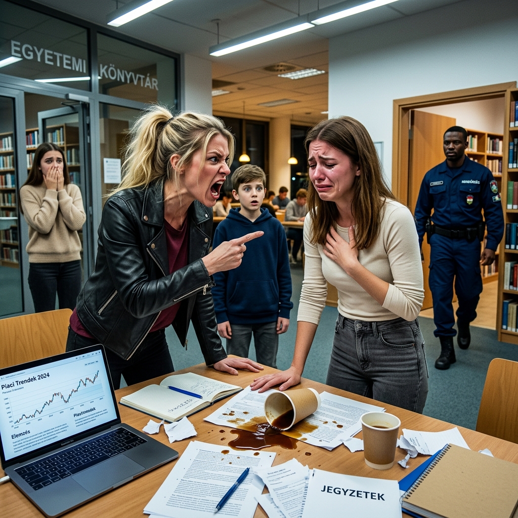 Lelepleztem a lányklubtársamat a professzorom előtt, miután szabotálta a projektünket, megfenyegetett a könyvtárban, és követelte, hogy mentsem meg az osztályzatát – de a következmények az egész kampuszt lenyűgözték…  Emma Carter vagyok, és az egyetem utolsó félévében egy lusta osztálytársam majdnem felrobbantott mindent, amiért dolgoztam.  Huszonegy éves voltam, politikatudomány szakos, és négy hónap választott el a diploma megszerzésétől. Én voltam az első a családomban, aki idáig eljutott. Anyám éjszaka takarított irodákat. Apám teherautókat vezetett, amíg fel nem futott a háta. Szóval, amikor az emberek azt mondják: „Ez csak egy projekt”, azt hallom: „Ez csak az a dolog, ami a családod és a jövő között áll, amit nekik ígértél.”  A kurzus közpolitikai elemzés volt, és a záró csoportprojekt majdnem a jegyünk felét jelentette. Négy diák. Egy javaslat. Egy prezentáció. Egy közös pontszám, ami mindannyiunkat lehúzhatott volna, ha akár egy ember is úgy dönt, hogy nem törődik vele.  A csoportunk én, Noah Bennett, Lily Torres és Madison Blake volt.  Az első héten én intéztem a csoportos csevegést, felosztottam a munkát, elkészítettem a közös dokumentumot és kitűztem a határidőket. Noah a kutatással foglalkozott, Lily az összehasonlító esettanulmányokkal, Madisonnak kellett volna megírnia a költségvetési és végrehajtási részt, én pedig a szabályozási keretrendszerrel, a következtetésekkel és a végső szerkesztéssel. Már tudtam, hogy többet fogok csinálni, mint mindenki más. Ez normális volt. Amire nem számítottam, az az volt, hogy Madison viccnek fogja tekinteni az osztályzatunkat.  Először folyamatosan eltűnt az előadásokról. Aztán egész napokra nem válaszolt. Amikor végre elértem, megkérdeztem, hogy jól van-e. Egy tetőtéri bárból készült szelfivel válaszolt, neonfényekkel a háta mögött, egy itallal a kezében, és azt írta, hogy a dolgok „újra megnyíltak”, és ő „végre él egy kicsit”. Megígérte, hogy hamarosan nekilát a feladatának.  Hamarosan holnap lett. Holnapból másnap lett. Aztán a rákövetkező.  Eközben Noah és Lily ténylegesen dolgoztak. Noah hajnali 2-kor kelt, és adattáblázatokat javított. Lily átírt két részt, mert attól tartott, hogy az érvelésünk gyengének hangzik. Madison semmivel sem járult hozzá, csak kifogásokkal és viselkedéssel. Amikor emlékeztettem, hogy a lánykérés határideje péntek, rám tört, és azt mondta, hogy „szálljak le róla”, mert ő majd „elintézi”.  De nem intézte el. Klubok történeteit posztolta, míg mi, többiek, idézésekben és szerkesztésekben voltunk eltemetve.  Aztán a dolgok még rosszabbra fordultak.  Csütörtök reggel megnyitottam a dokumentum előzményeit, és láttam, hogy valaki törölte Noah kutatási jegyzeteinek felét, és Lily egyik szakaszát egy véletlenszerű weboldalról másolt szöveggel helyettesítette. Először azt hittem, hogy valami hiba. Aztán Madison üzenetet küldött a csoportos csevegésbe: „Ha ti ennyire megszállottak vagytok, hogy mindent kontrolláljatok, talán csináljátok meg magatok.”  Ekkor ütött belém az igazság. Nem csak elhagyott minket. Szabotálta a projektet.  A kezem annyira remegett, hogy alig tudtam gépelni. Noah azonnal felhívott. Lily már sírt. És ott ültem, a képernyőt bámulva, kevesebb mint huszonnégy óra múlva a határidőig, és rájöttem, hogy két választásom van:  Csendben maradok, és hagyom, hogy Madison mindannyiunkat lehúzzon –  vagy egyenesen a professzorhoz fordulok minden képernyőképpel, minden időbélyeggel és minden mocskos dologgal, amit tett.  …Folytatás a Hozzászólásokban 👇