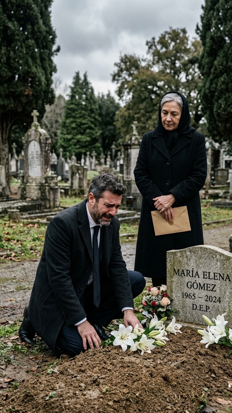 Morgen sollte er heiraten, doch ein Besuch auf dem Friedhof enthüllte das makabre Geheimnis seiner Freundin … Genau ein Tag blieb Matthew, um wieder vor den Altar zu treten, doch seine Gedanken und Füße hatten ihn zum Zivilpantheon von Dolores geführt. Die Mittagssonne in Mexiko-Stadt warf ein bleiernes Licht auf die staubigen Grabsteine. Matthew hielt einen feuchten Lappen in den Händen und reinigte andächtig die goldenen Buchstaben, die in den grauen Granit eingraviert waren: Elena Vargas. Drei Jahre waren vergangen, seit die Frau, die er für die große Liebe seines Lebens gehalten hatte, bei einem tragischen Unfall ums Leben gekommen war, doch die Schuldgefühle, weitergemacht zu haben, brannten noch immer in seiner Brust. Morgen würde er Valeria heiraten. Sie war liebenswert, verständnisvoll und die Einzige gewesen, die ihn aus dem tiefen Loch der Depression hatte ziehen können. Doch Matthew musste sich ein letztes Mal von Elena verabschieden. Plötzlich zerriss das Geräusch von Schritten auf trockenem Kies die Stille. Matthew bog langsam ab. Vor ihm stand eine alte Frau mit einem verhärmten Gesicht, eingehüllt in einen schwarzen Mantel. Ihre eingefallenen, dunklen Augen glichen Elenas Augen. Matthew spürte, wie ihm das Blut in den Adern gefror. Fünf Jahre lang hatte Elena ihm weinend beteuert, ihre Mutter sei gestorben, als sie noch ein Kind war.  „Du bist im falschen Grab“, sagte Matthew, doch seine Stimme zitterte und verriet den Schrecken, den er beim Wiedererkennen seiner eigenen Familie empfand. Die alte Frau widersprach nicht. Sie sah ihn mit so tiefem Mitleid an, dass ihm übel wurde.  „Manchmal muss eine Tochter die Lebenden begraben, um zu überleben, Junge“, erwiderte die Frau mit rauer Stimme. „Ich komme nicht, um Geld zu fordern oder deine Hochzeit zu ruinieren. Ich komme, weil du, wenn du morgen diese Frau heiratest, ohne zu wissen, wer meine Tochter wirklich war, dein Leben zu einer noch schlimmeren Lüge verdammst.“ Der heiße Wind aus dem Pantheon wirbelte Staub auf. Matthew fühlte sich, als ob ihm die Luft ausging. Er dachte an Valeria, die das Kleid anprobierte, an seine Schwester, die die Tischdekoration im Festsaal arrangierte, an die 200 verteilten Einladungen.  „Ich lasse nicht zu, dass du kommst und deine Erinnerung beschmutzt“, erwiderte Matthew und ballte die Fäuste. Der Bericht des Amtes war eindeutig. Elena starb auf der Straße nach Cuernavaca. Regen, eine Kurve, Bremsversagen. Ich habe die Leiche selbst erkannt. Die alte Frau trat vor und zog einen gelben, alten, feuchtfleckigen Umschlag aus ihren Kleidern.  „Der Unfall bei Kilometer 42 war kein Unfall, Mateo. Und sie war nicht allein. Sie haben dir immer noch nicht die ganze Wahrheit gesagt.“ Die alte Frau breitete den Umschlag für ihn aus. Matthew streckte die Hand aus und spürte, wie sich ein Abgrund unter seinen Füßen auftat. Er brach das Siegel und zog ein altes Foto heraus. Elena, jünger, war darauf zu sehen, wie sie ein vierjähriges Mädchen umarmte. Das kleine Mädchen war braunhäutig und hatte einen winzigen, ungewöhnlichen Halbmond neben der linken Augenbraue. Genau derselbe Mond, den Matthew selbst im Gesicht hatte. Dem Mann wurden die Knie weich, als er die Brutalität des Bildes begriff. Ich konnte nicht glauben, was gleich geschehen würde … Teil 2 findet ihr in den Kommentaren 👇